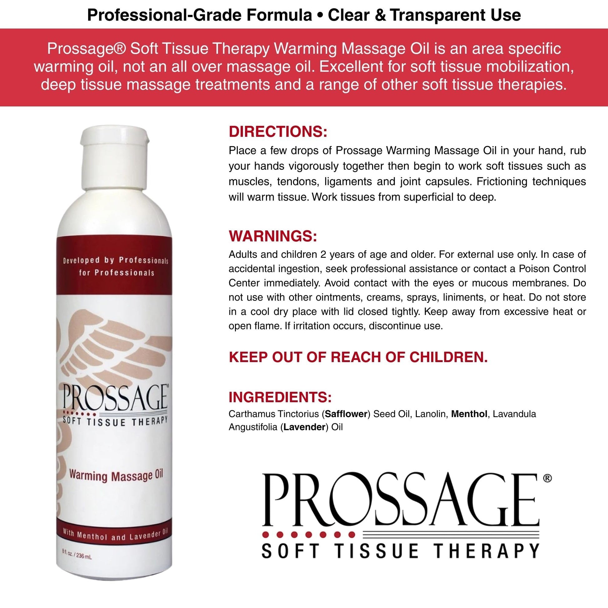 Prossage Heat Warming Relief Massage Oil for Therapuetic Massages, Deep Tissue Massages, and Aromatherapy, Topical Reliever, 8 Ounce Bottle THERABAND uk supplements