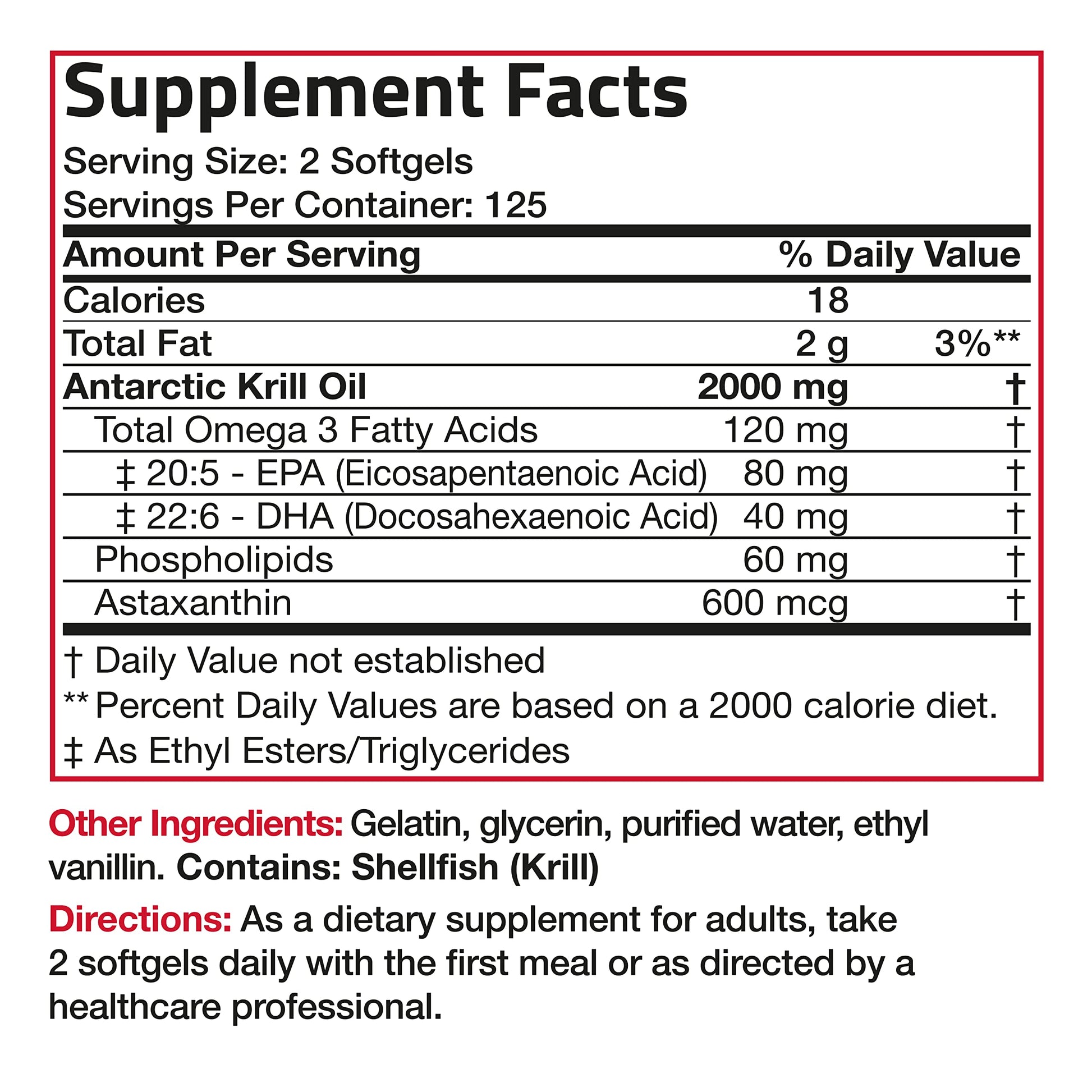Bronson Antarctic Krill Oil 2000 mg with Omega-3s EPA, DHA, Astaxanthin and Phospholipi Bronson uk supplements