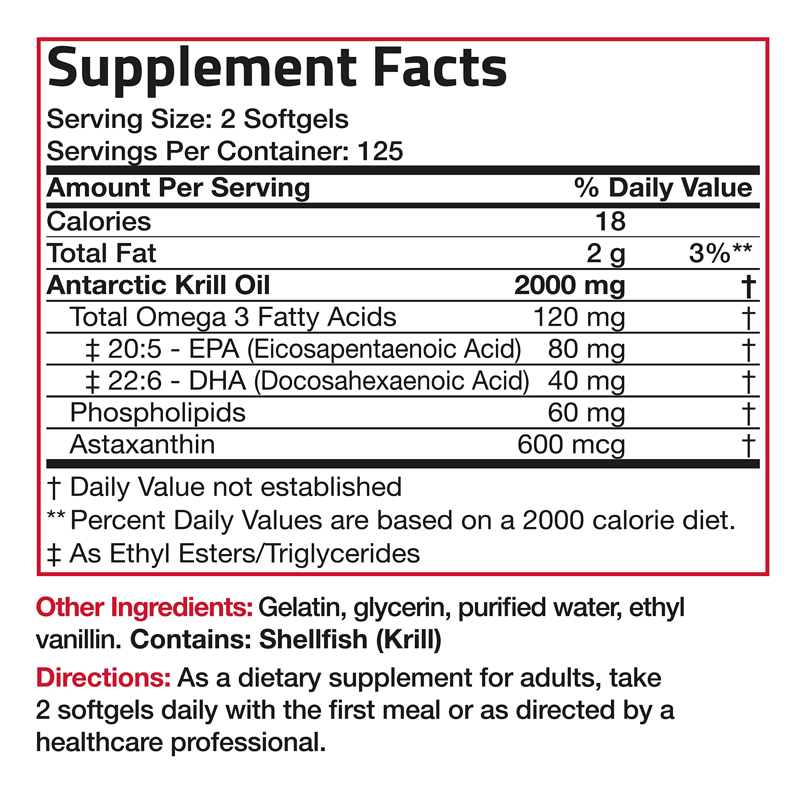 Bronson Antarctic Krill Oil 2000 mg with Omega-3s EPA, DHA, Astaxanthin and Phospholipi Bronson uk supplements