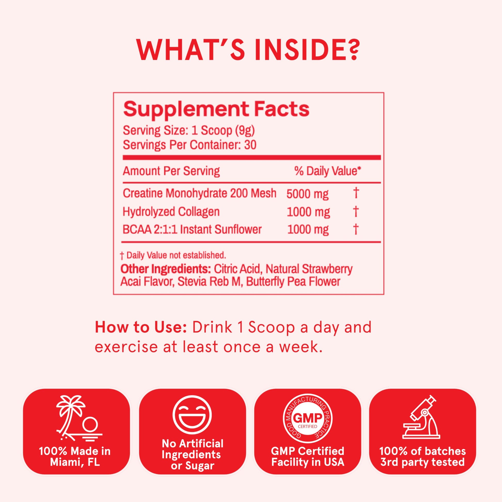 Peach Perfect Creatine Blend for Women – Micronized Creatine Monohydrate with BCAA & Collagen for Glute Strength Support – Strawberry Acai – 30 Servings Peach Perfect uk supplements