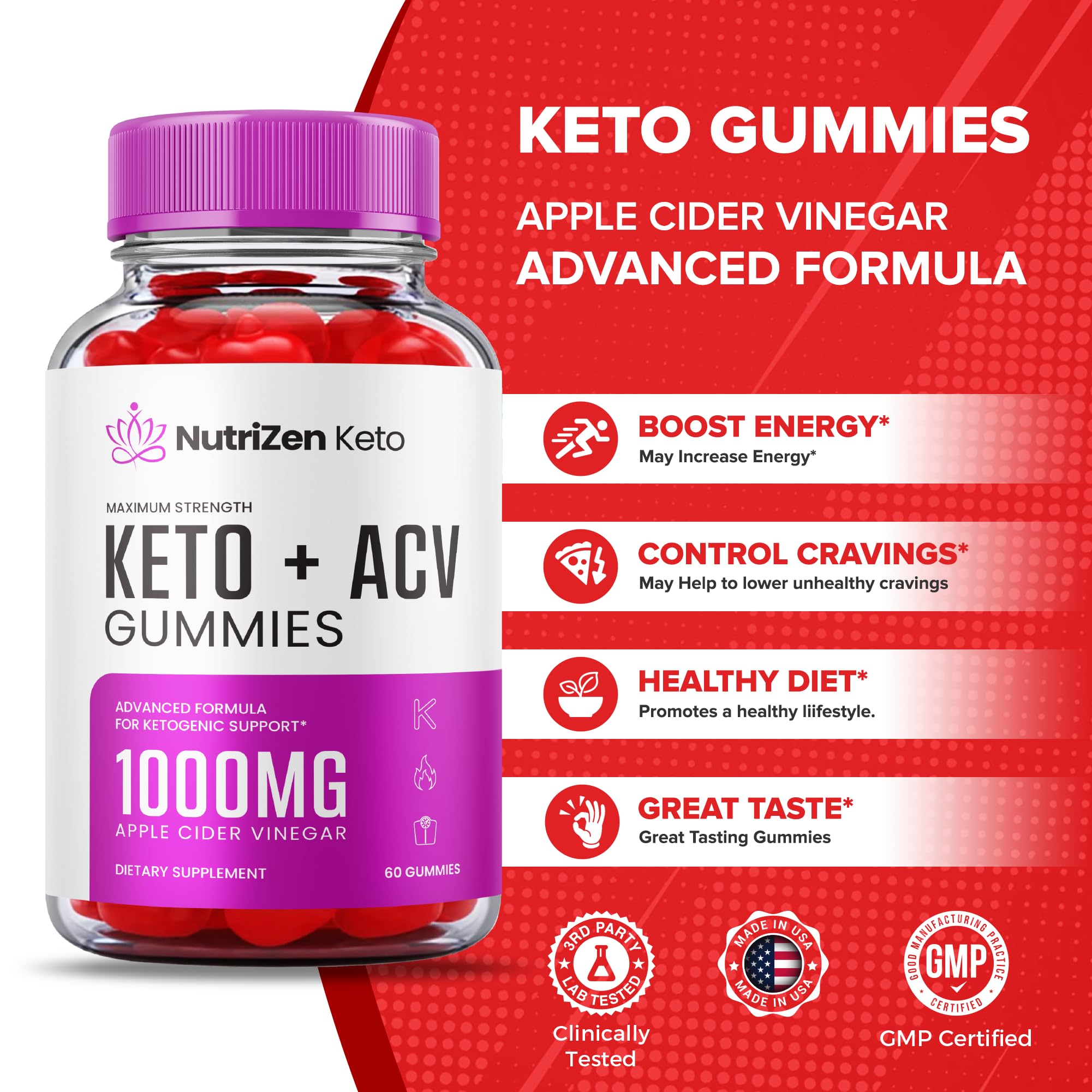 (5 Pack) Nutrizen Keto Acv Gummies - Official Formula - Nutrizen Keto + Acv Gummies Healthly uk supplements