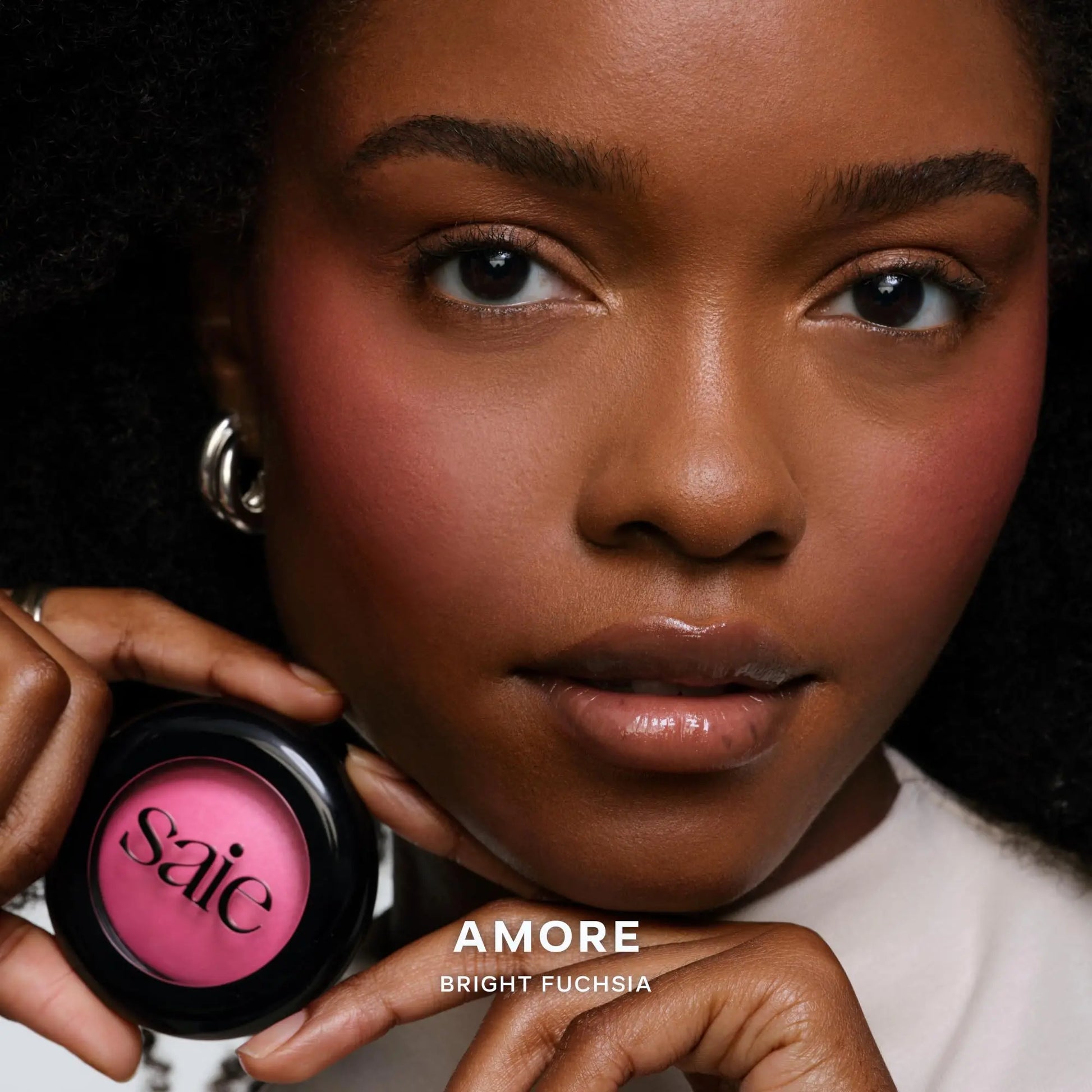Saie Blush & Brush Duo - SuperSuede Baked Blush in Amore (.01 oz) & Powder Blush Brush - Talc-Free, Moisturizing Blush with Vegan, Fluffy Brush for Seamless Application Saie uk supplements