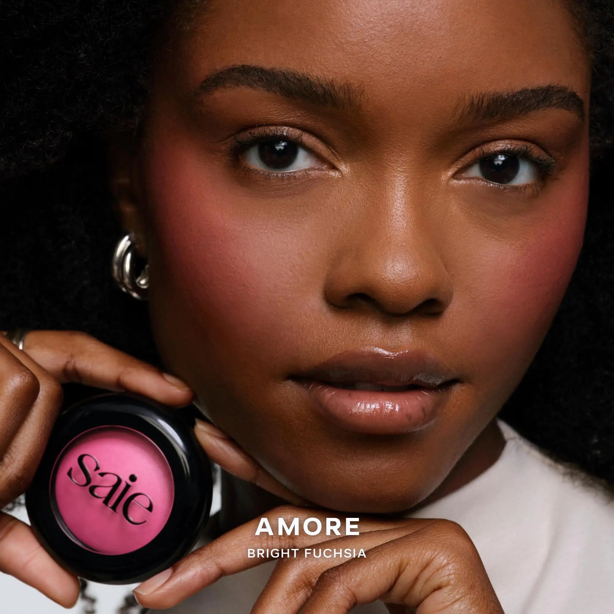 Saie Blush & Brush Duo - SuperSuede Baked Blush in Amore (.01 oz) & Powder Blush Brush - Talc-Free, Moisturizing Blush with Vegan, Fluffy Brush for Seamless Application Saie uk supplements
