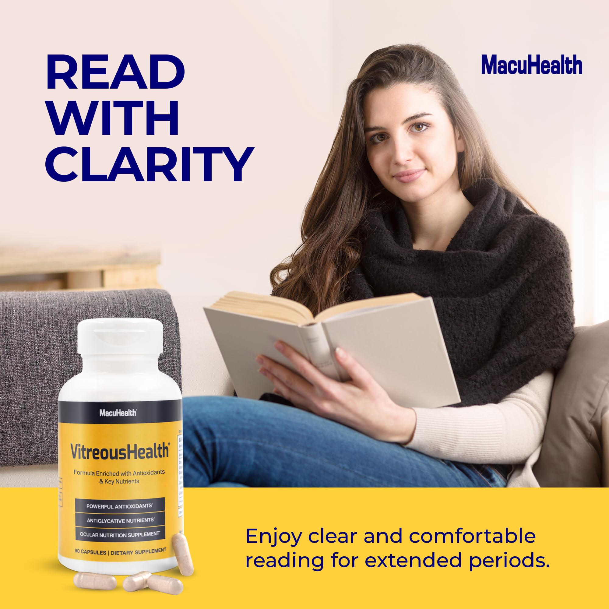 Macuhealth VitreousHealth Evidence-Based Eye Supplement - 90 Capsules Macuhealth uk supplements
