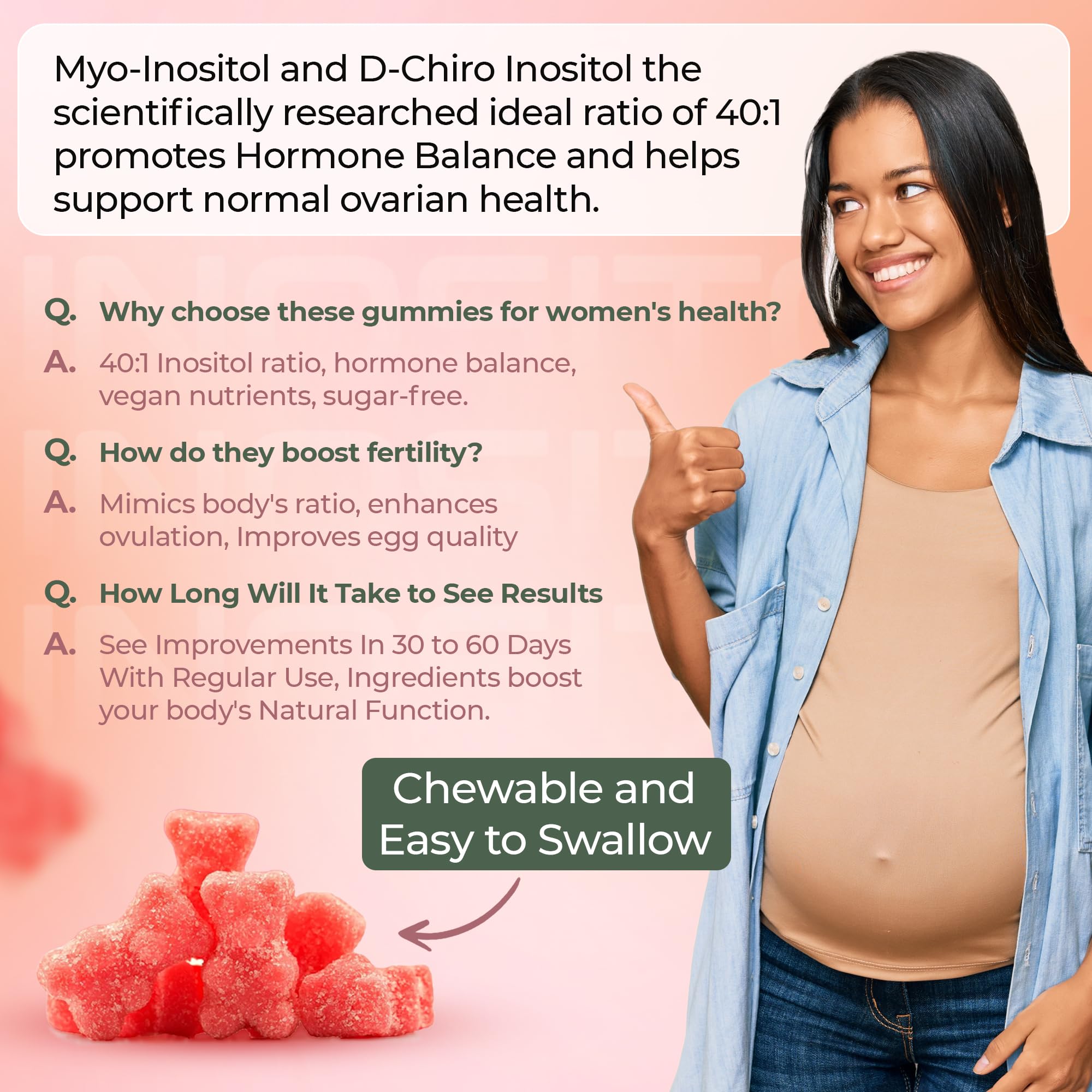 OMNICOAST GOODS, OCG Myo-Inositol & D-Chiro Inositol Gummies with Ashwagandha | PCOS Support | Ovulation & Mood Support, 40:1 Ratio Inositol for Hormone Balance, Sugar-Free, Non-GMO (60 Gummies) OMNICOAST GOODS, OCG uk supplements