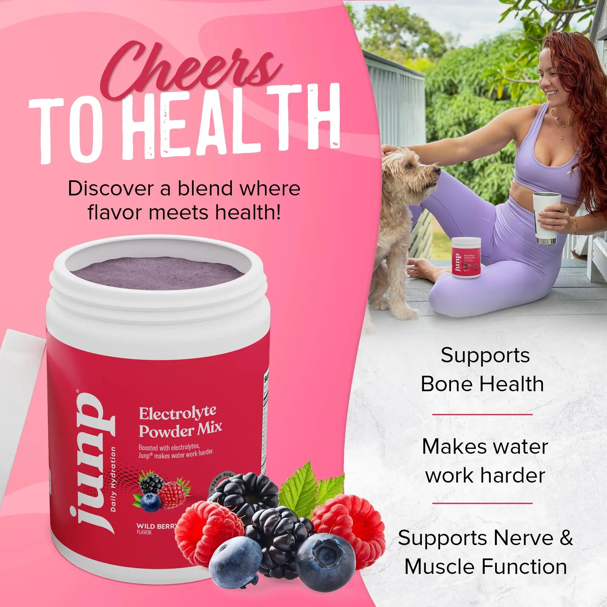 JUNP Electrolytes Powder No Sugar No Carbs, Wild Berry Fruit Flavor Keto Electrolyte Drink Mix - Potassium & Salt Hydration Powder Electrolytes, Zero Calorie Sugar Free Electrolyte Powder, 90 Servings JUNP uk supplements