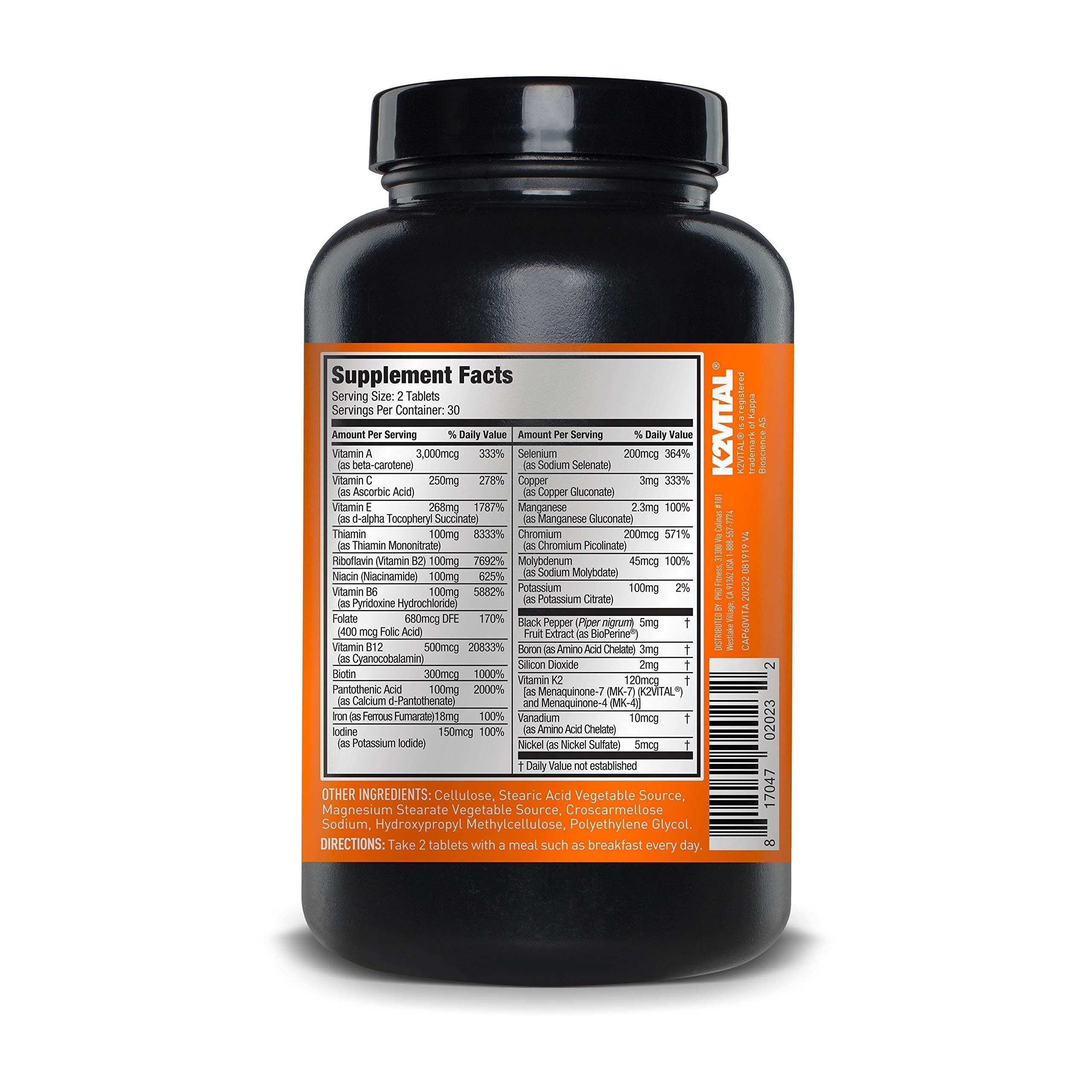 JYM Supplement Science Vita JYM Sports Multivitamin & Mineral Support, Vitamin A, C, B6, B12, E, K, Boron, Biotin, Potassium 60 Tablets JYM Supplement Science uk supplements
