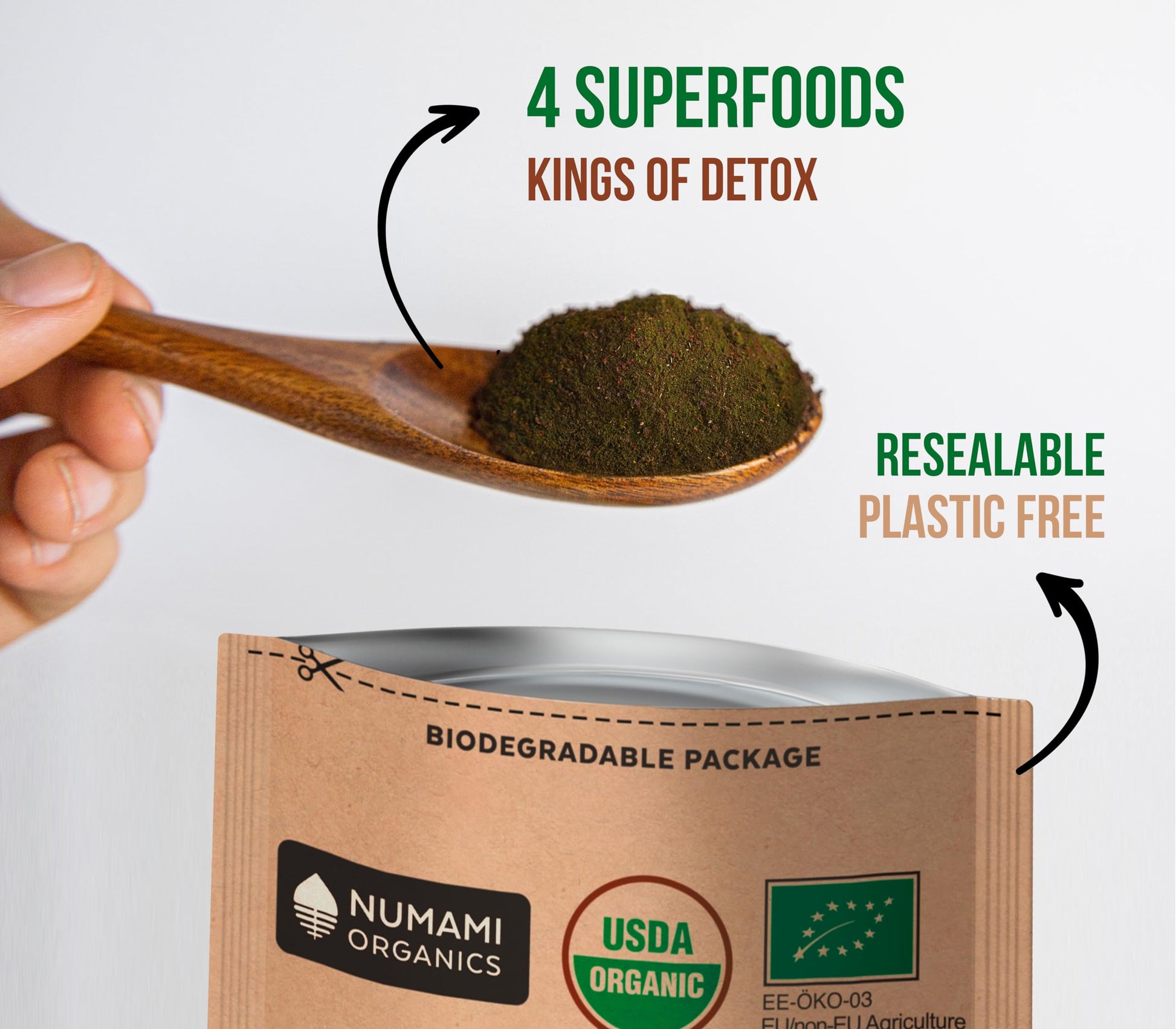 Numami Organic Detox Blueberry Smoothie Powder with Healthy Spirulina, Atlantic Dulse Numami uk supplements