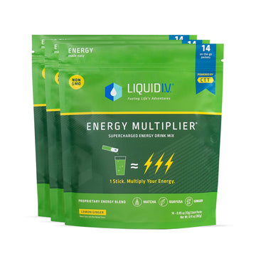 Liquid I.V. Hydration + Energy Multiplier - Lemon Ginger - Hydration Powder Packets Liquid I.V. uk supplements