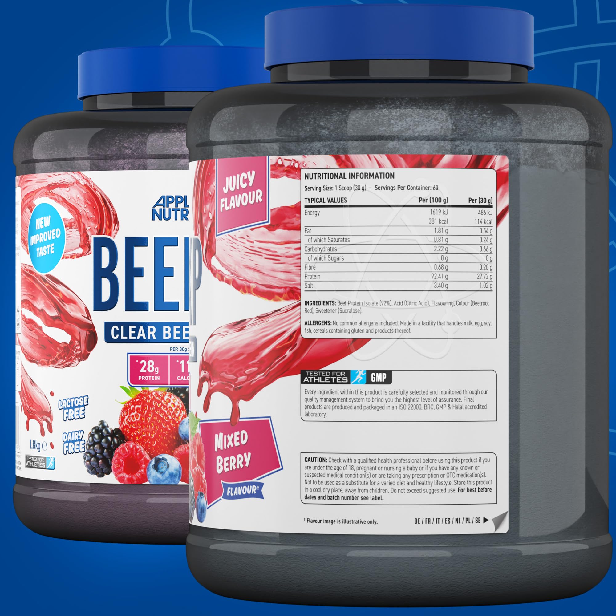Applied Nutrition Beef XP - Clear Hydrolysed Beef Protein Isolate, Fruit Juice Style, Dairy Free Beef Protein Powder Applied Nutrition uk supplements
