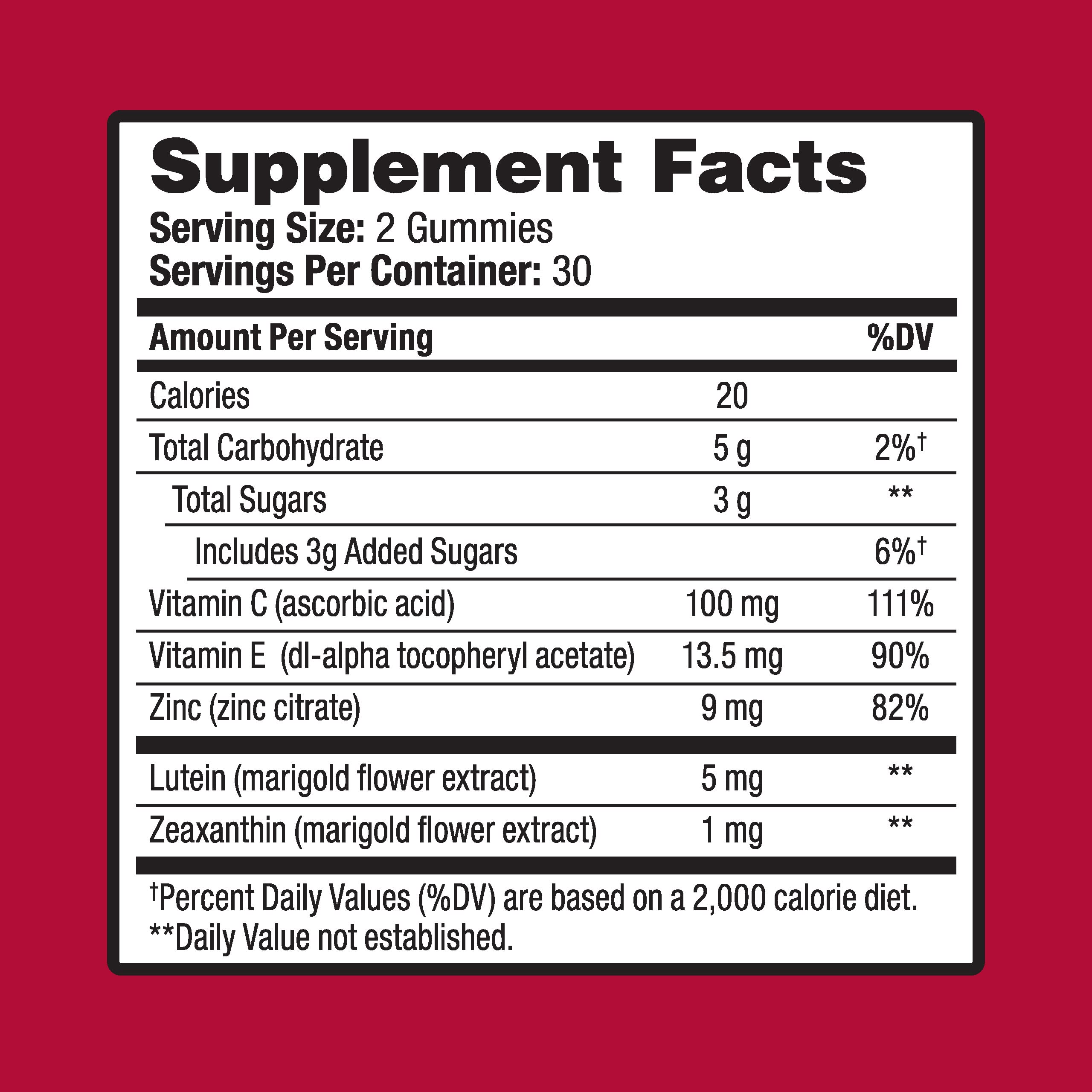 Ocuvite Vitamin & Mineral Supplement for Eye Health Adult Gummies Ocuvite uk supplements