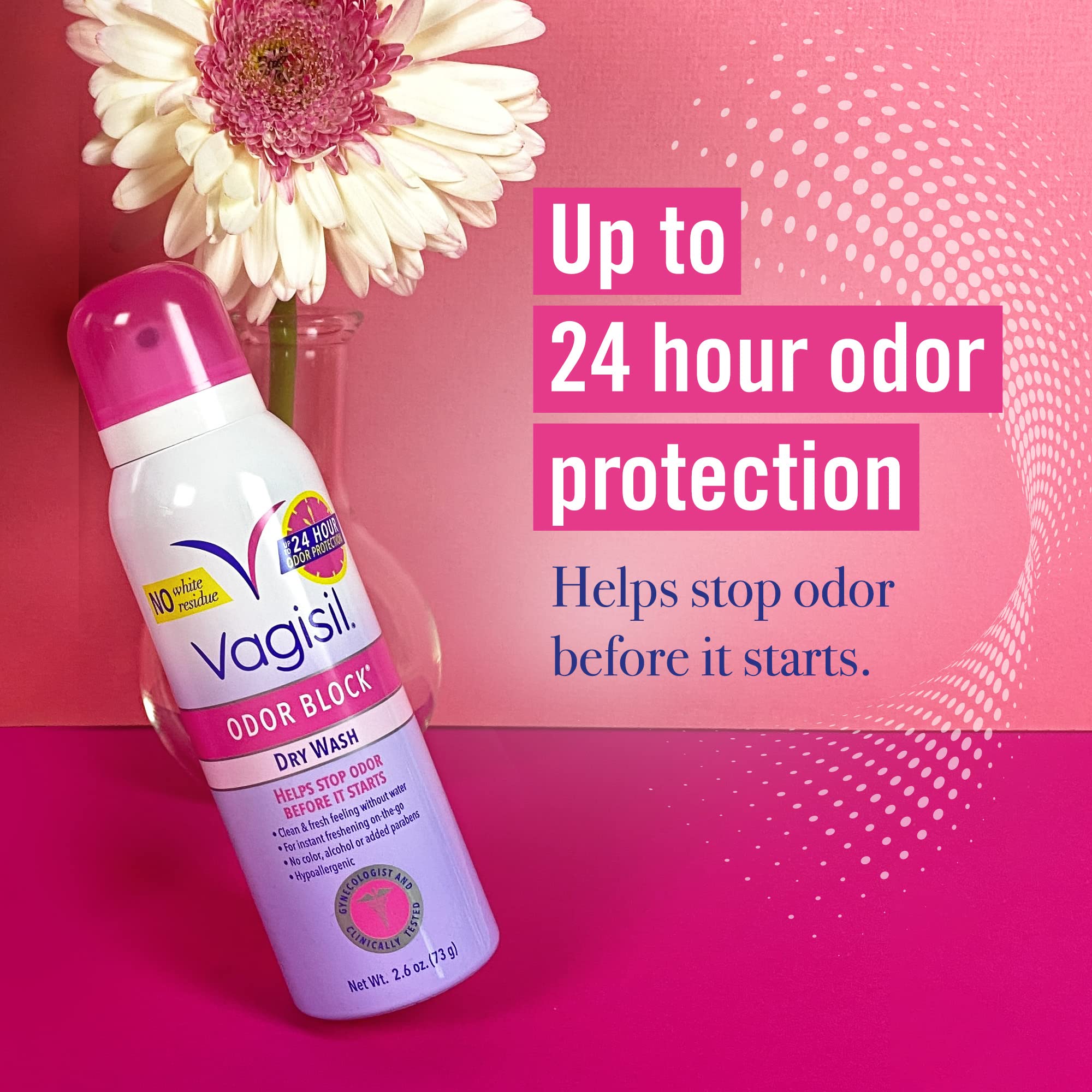 Vagisil Odor Block Dry Wash Spray for Feminine Hygiene, Gynecologist Tested, Hypoallergenic, 2.6 Ounces Vagisil uk supplements