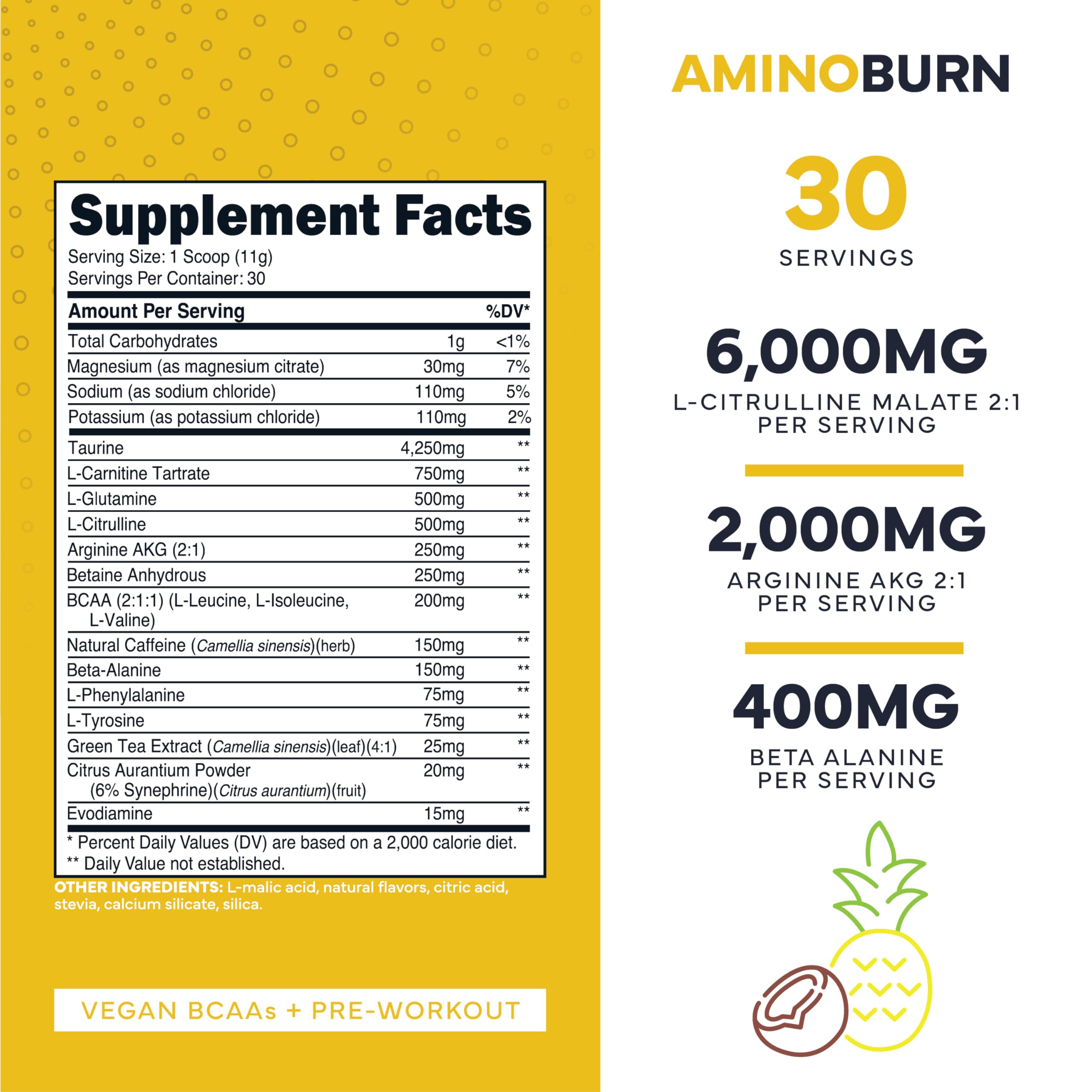 Type Zero Amino Burn Vegan BCAAs + Pre-Workout (Pina Colada Flavored) Type Zero uk supplements