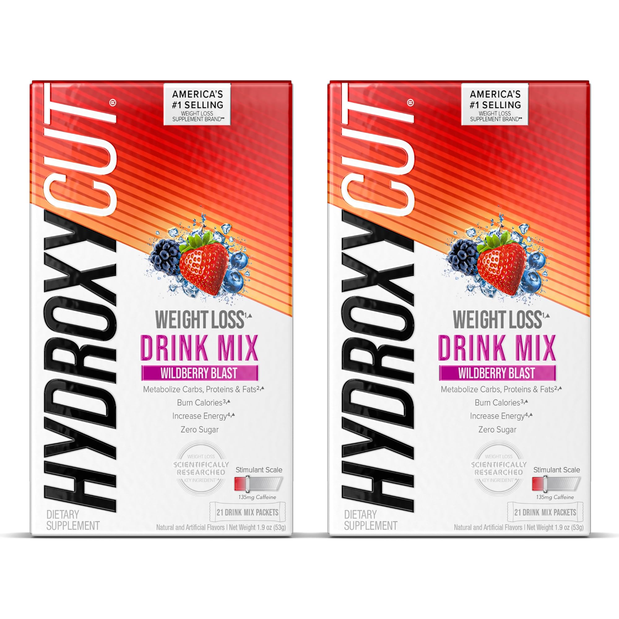 Hydroxycut Drink Mix | Energy Drink Powder | Wildberry Blast, 21 Packets, 2 Packs Hydroxycut uk supplements