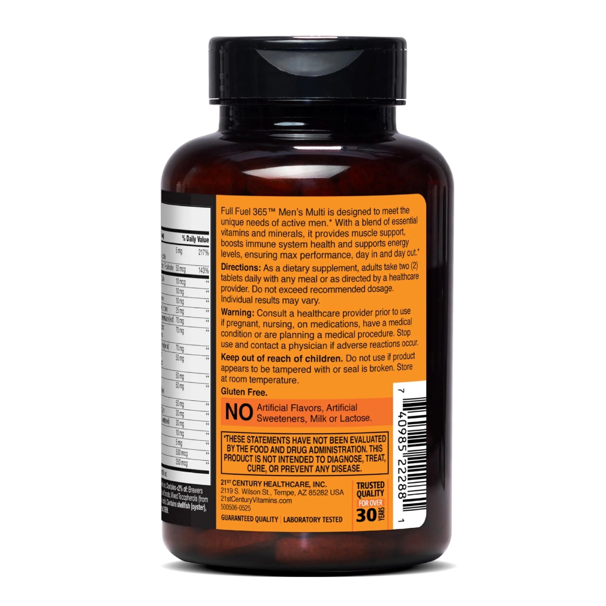 21st Century Full Fuel 365 Active Men’s Multivitamin, 120 Tablets, Daily Vitamins and Minerals for Energy, Muscle Support, Immune Health, No Gluten 21st Century uk supplements
