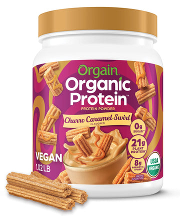 Orgain Organic Vegan Protein Powder, Churro Caramel Swirl - 21g Plant Based Protein Orgain uk supplements