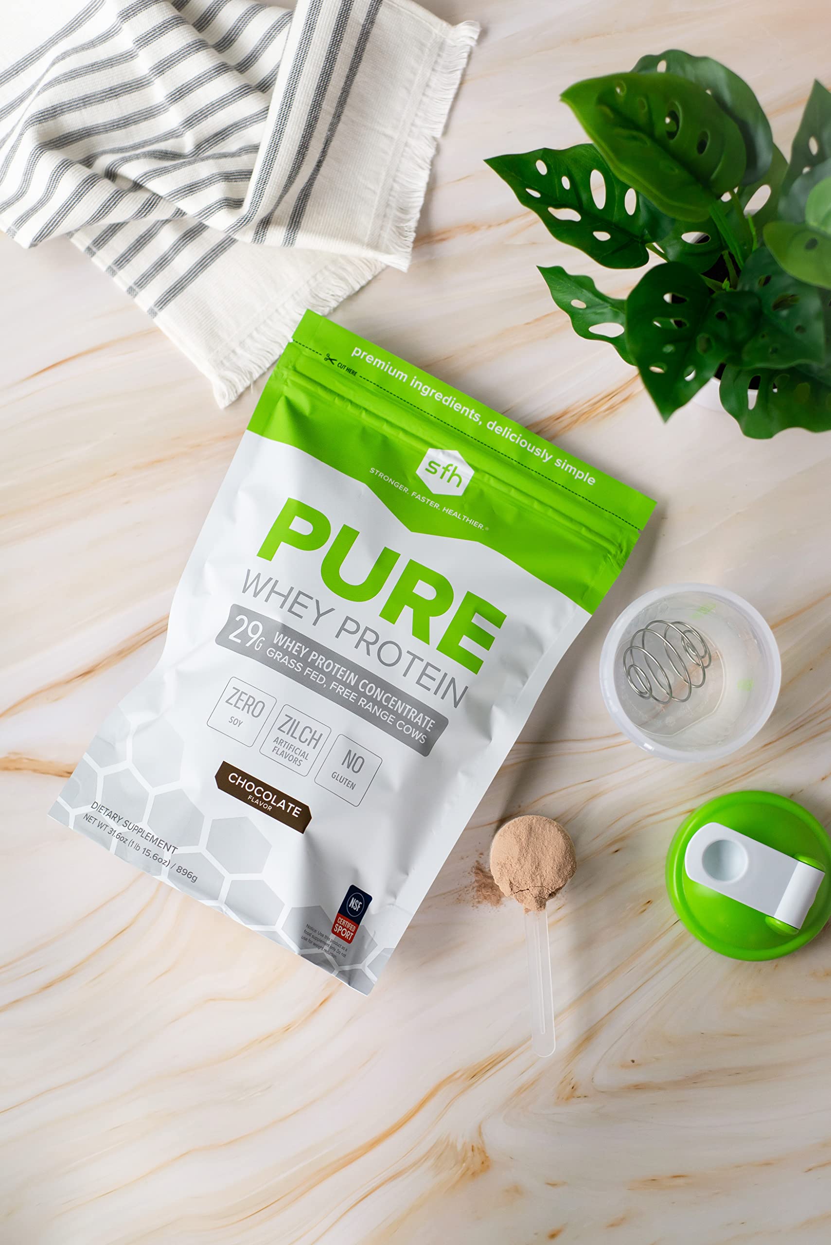 SFH Pure Whey Protein Powder (Chocolate) Best Tasting 100% Grass Fed Whey SFH uk supplements