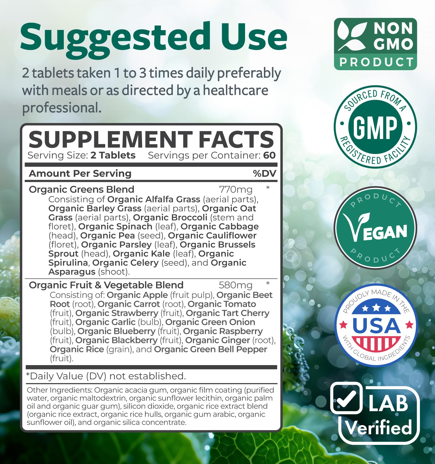 Super Greens & Antioxidants (2-Month Supply) Antioxidant Power Greens Bundle of Organic Super Greens Powder - Complete Superfood (120 Capsules) & Super Antioxidants - Powerful Superfood (120 Capsules) Healths Harmony uk supplements