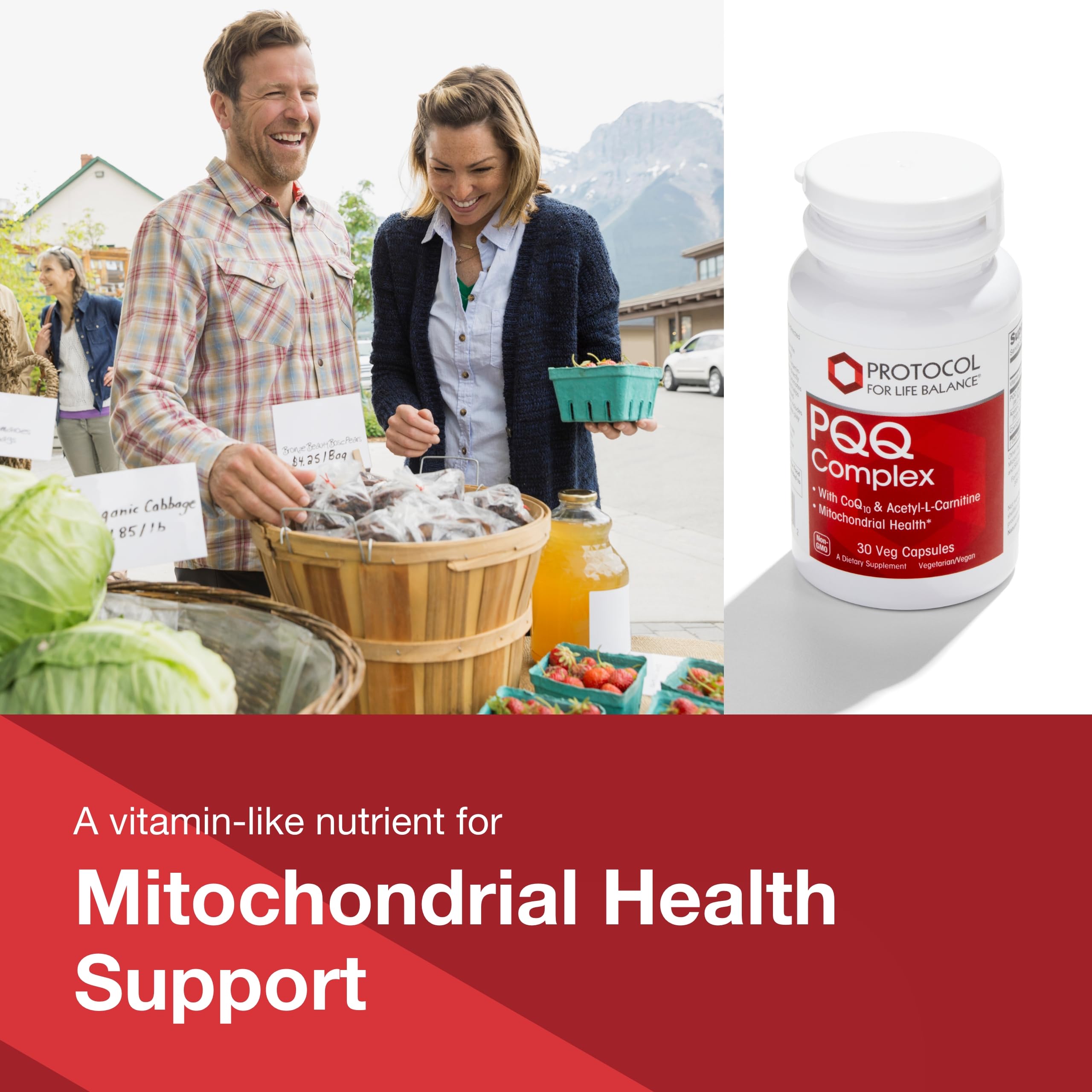 PROTOCOL FOR LIFE BALANCE PQQ Complex - Mitochondrial Health - with CoQ10 & L Carnitine - B Vitamin - Supplement for Energy - 30 Veg Caps PROTOCOL FOR LIFE BALANCE uk supplements