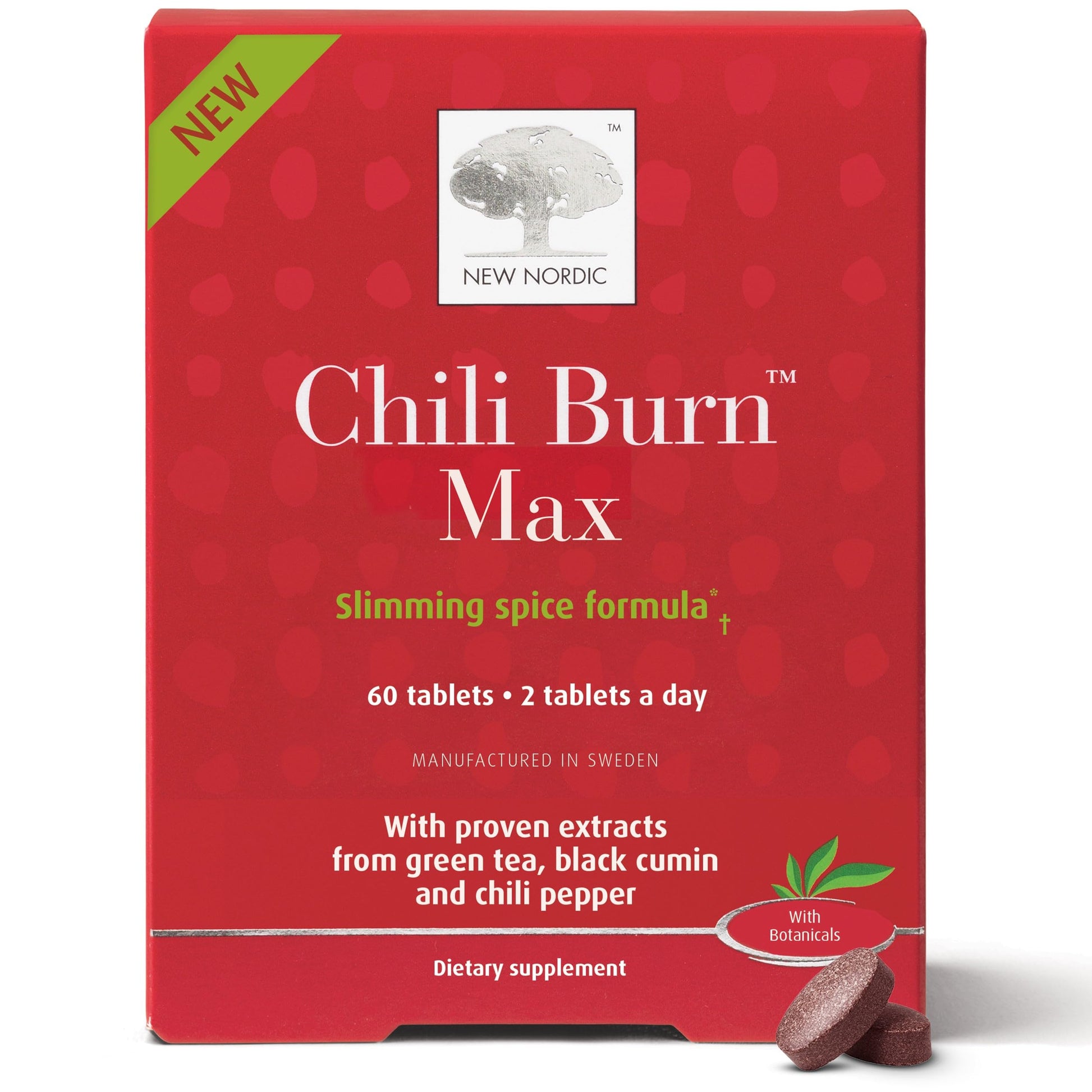 New Nordic Chili Burn Max, Natural Slimming & Weight Loss Formula Supplement, 60 Count (Pack of 1) NEW NORDIC uk supplements