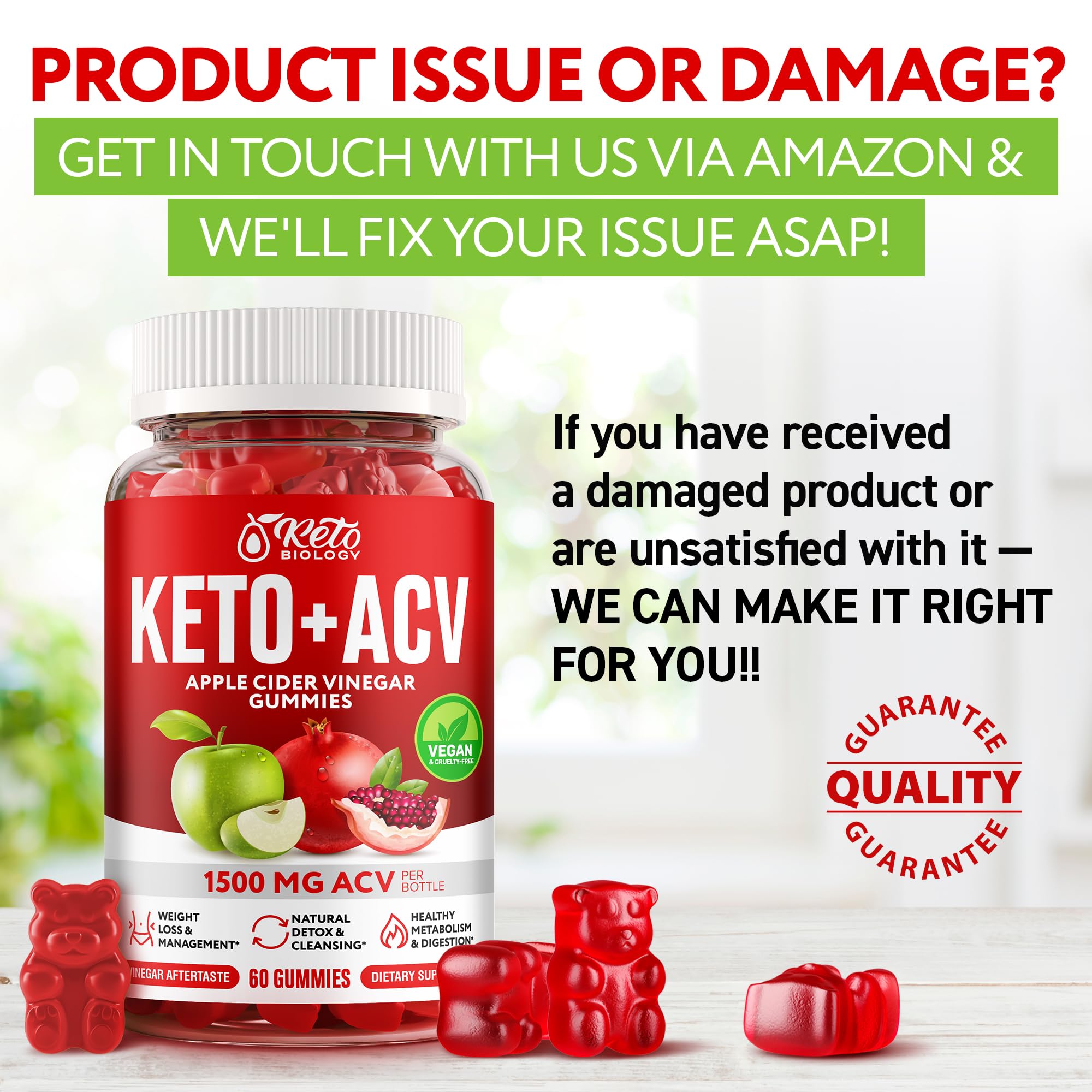 Keto ACV Gummies 1500 mg - ACV Keto Gummies for Weight Loss & Detox - Vegan Apple KETO BIOLOGY uk supplements