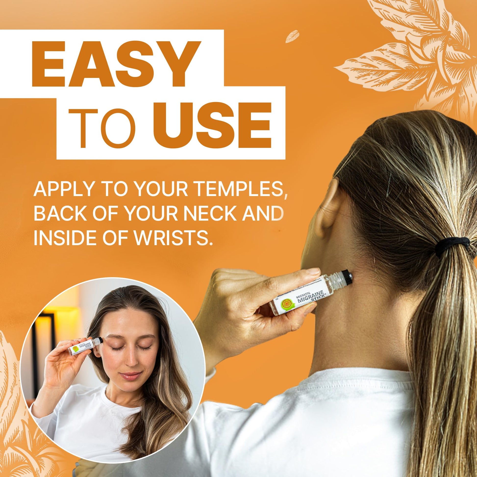 Migrastil Migraine Stick® Rollon - Fast Cooling Comfort for Your Head. Aromatherapy with Peppermint Basic Vigor uk supplements