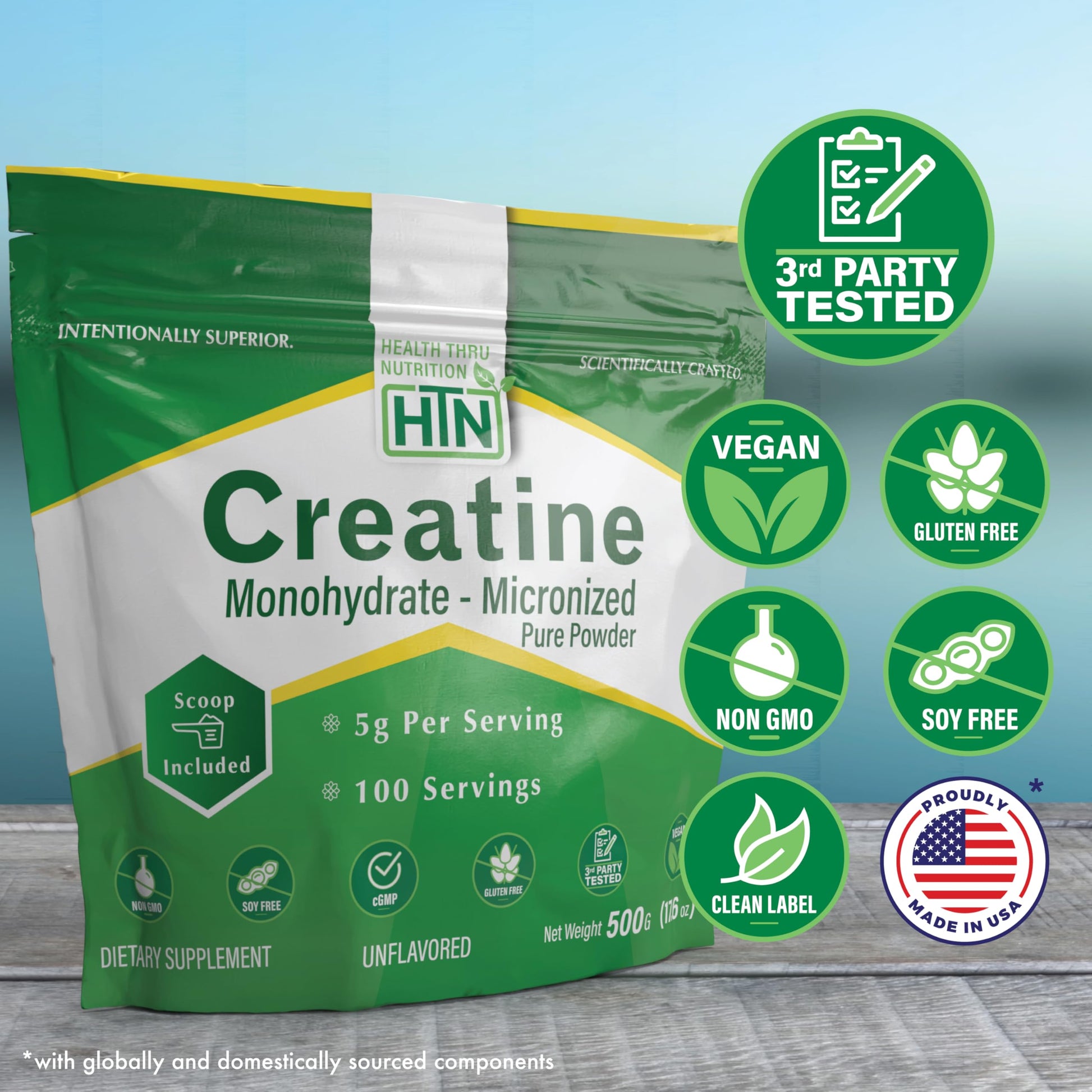 Health Thru Nutrition Creatine Monohydrate Micronized Powder – 500g Pure Unflavored – 5g Per Scoop – Workout Support, Muscle Fuel and Recovery Bulk Supplement | Non-GMO, Vegan Health Thru Nutrition uk supplements