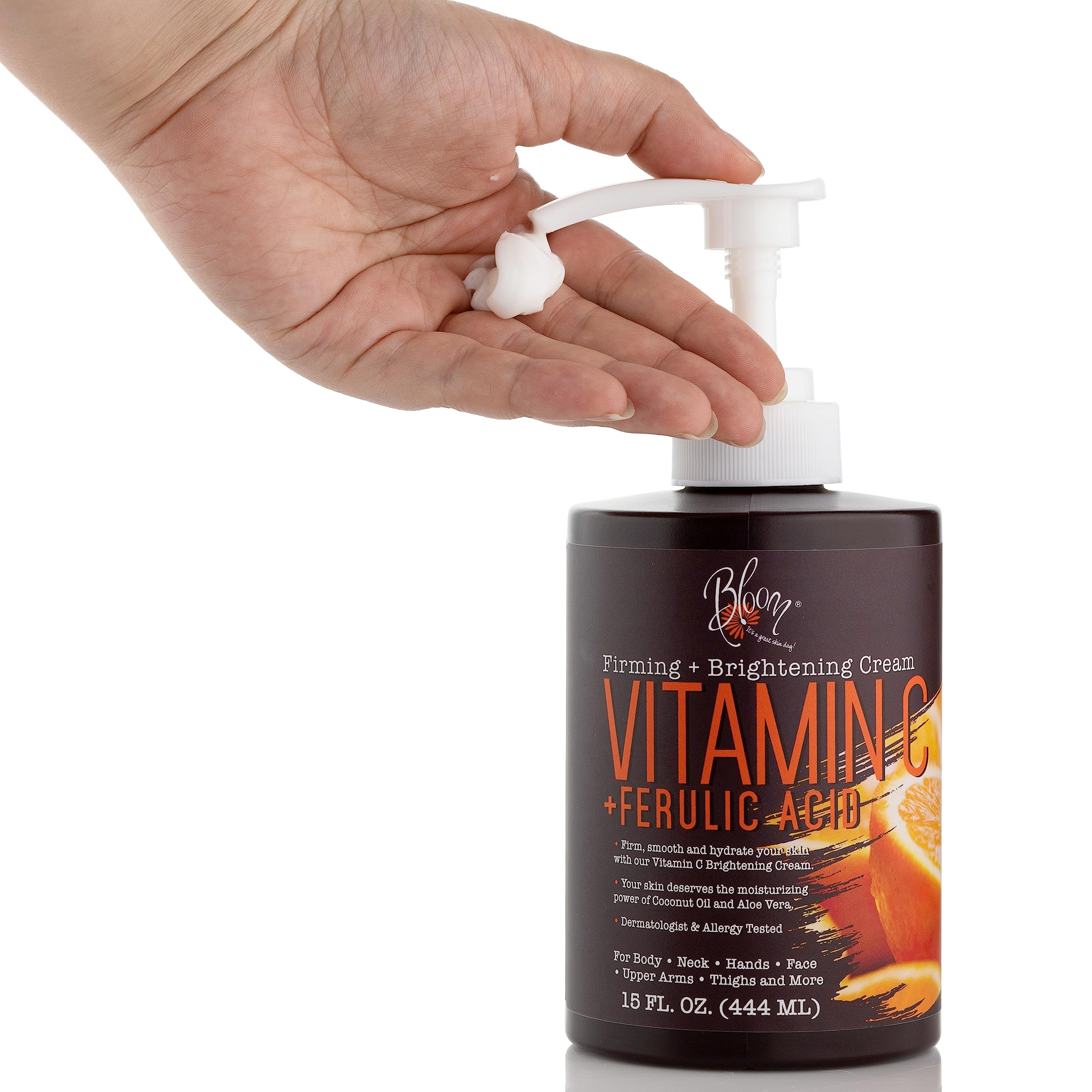BLOOM Vitamin C Cream Body Lotion & Face Moisturizer W/Coconut Oil | Natural Skin Care BLOOM IT'S A GREAT SKIN DAY! uk supplements