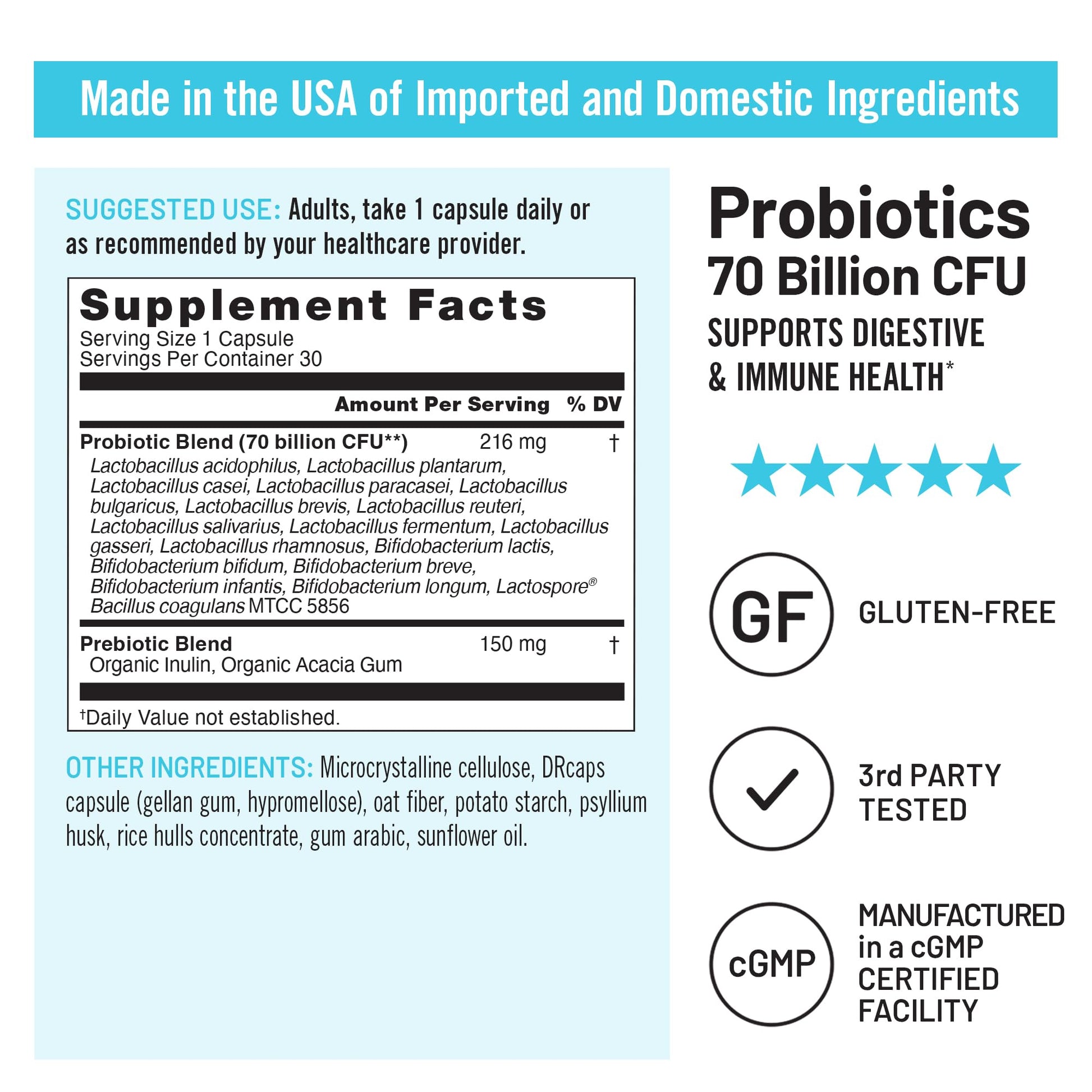 NatureWise Probiotics 70 Billion CFU - 17 Strains + Organic Prebiotics - Immune, Digestive & Gut Health Support for Women & Men - Vegetarian, Gluten-Free, Non-GMO - 30 Capsules[1-Month Supply] NatureWise uk supplements