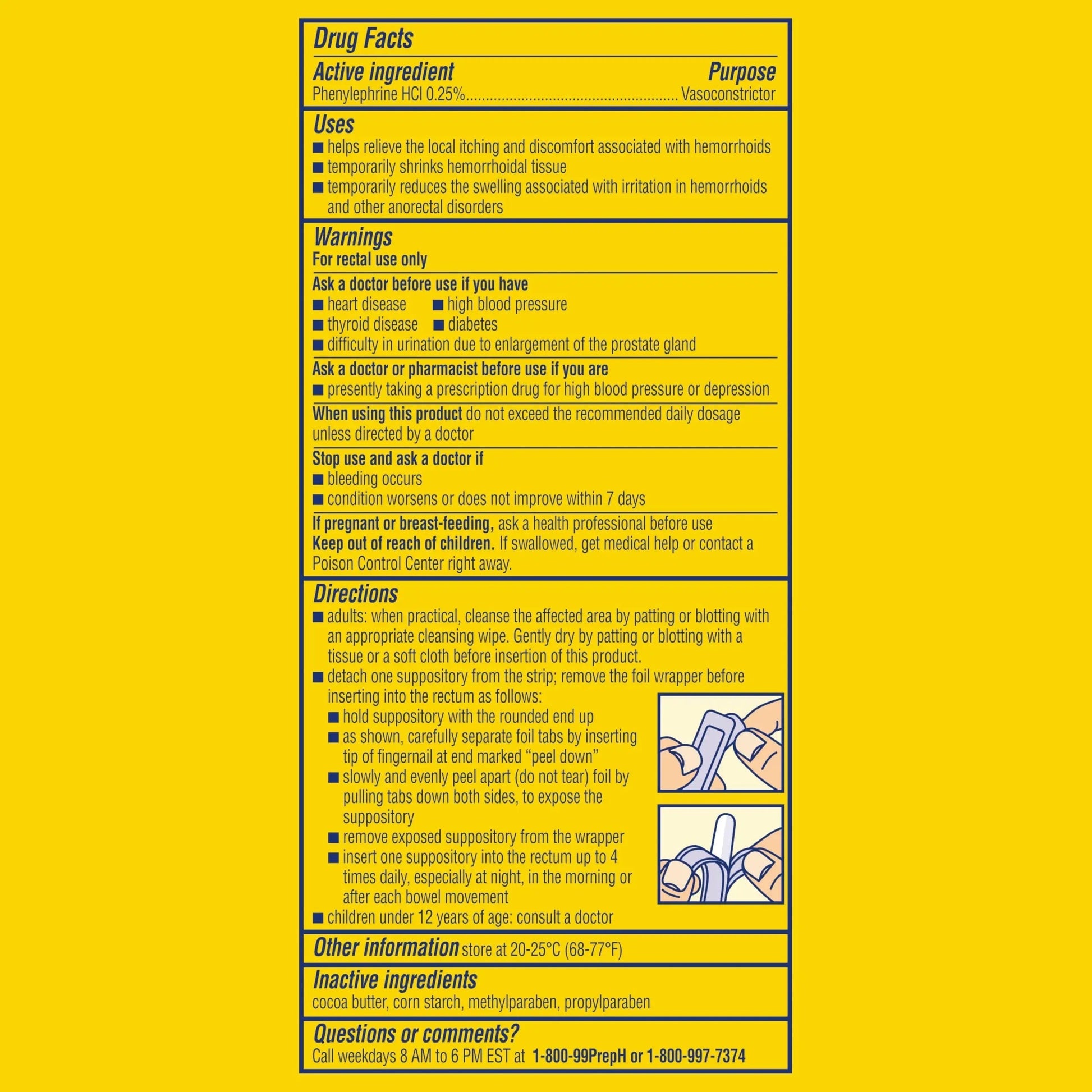 PREPARATION H Hemorrhoid Symptom Treatment Suppositories, Burning, Itching and Discomfort Relief (48 Count) Preparation H uk supplements