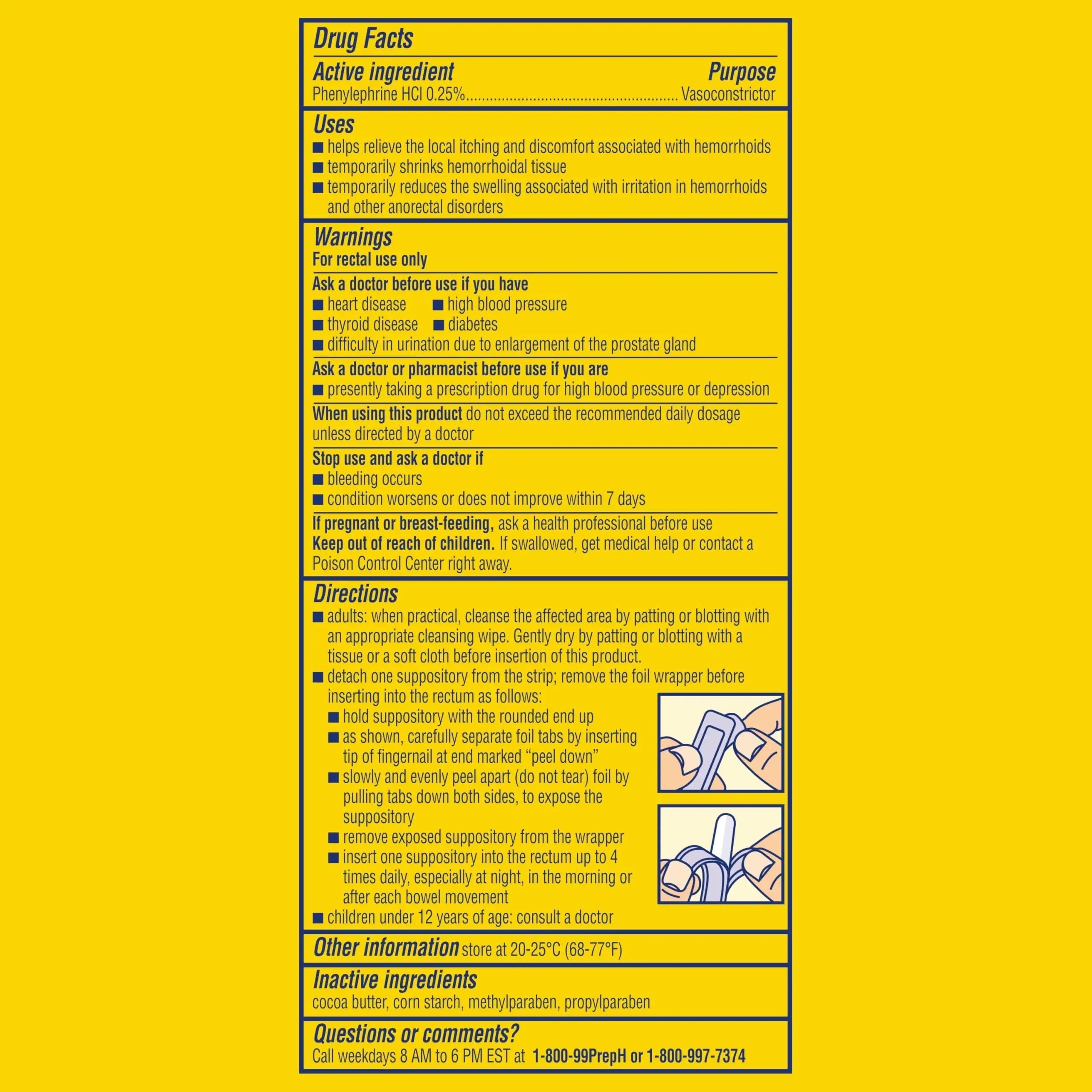 PREPARATION H Hemorrhoid Symptom Treatment Suppositories, Burning, Itching and Discomfort Relief (48 Count) Preparation H uk supplements