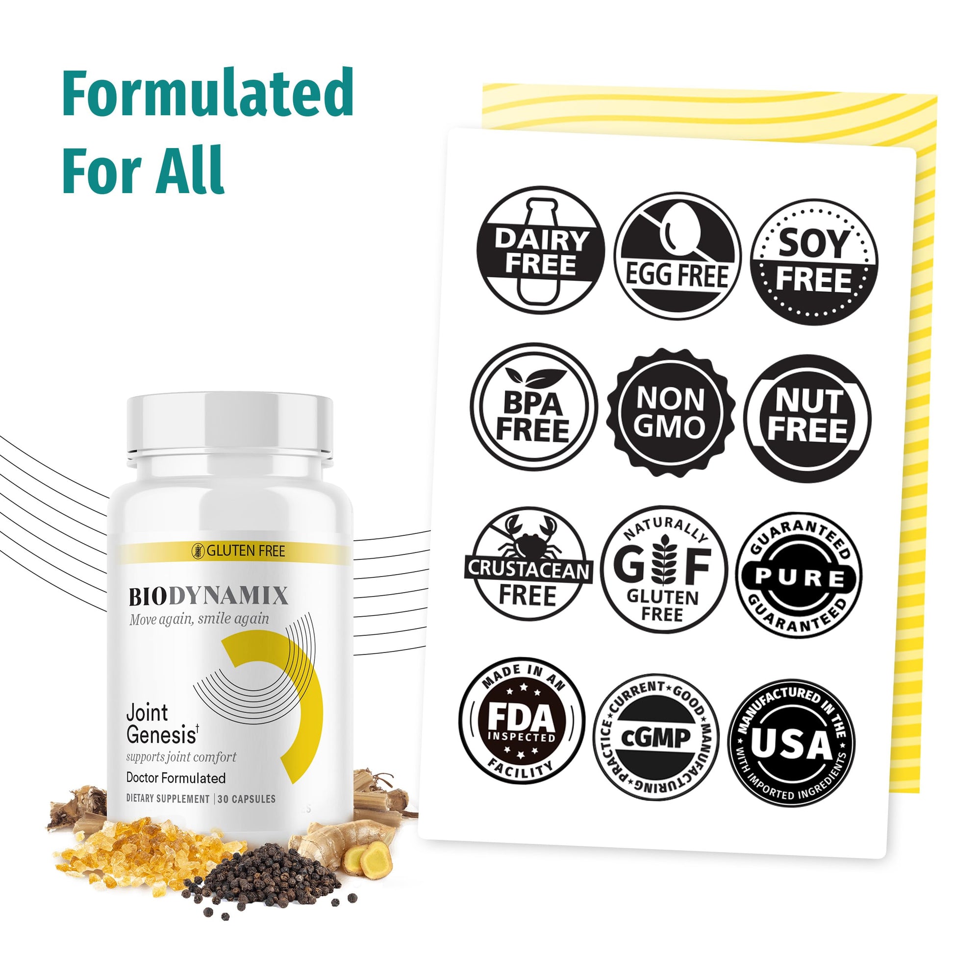 BioDynamix Joint Genesis - Joint Support Supplement - with Mobilee and Boswellia Serrata - for Comfortable, Flexible Joints - 30-Day Supply BioDynamix uk supplements