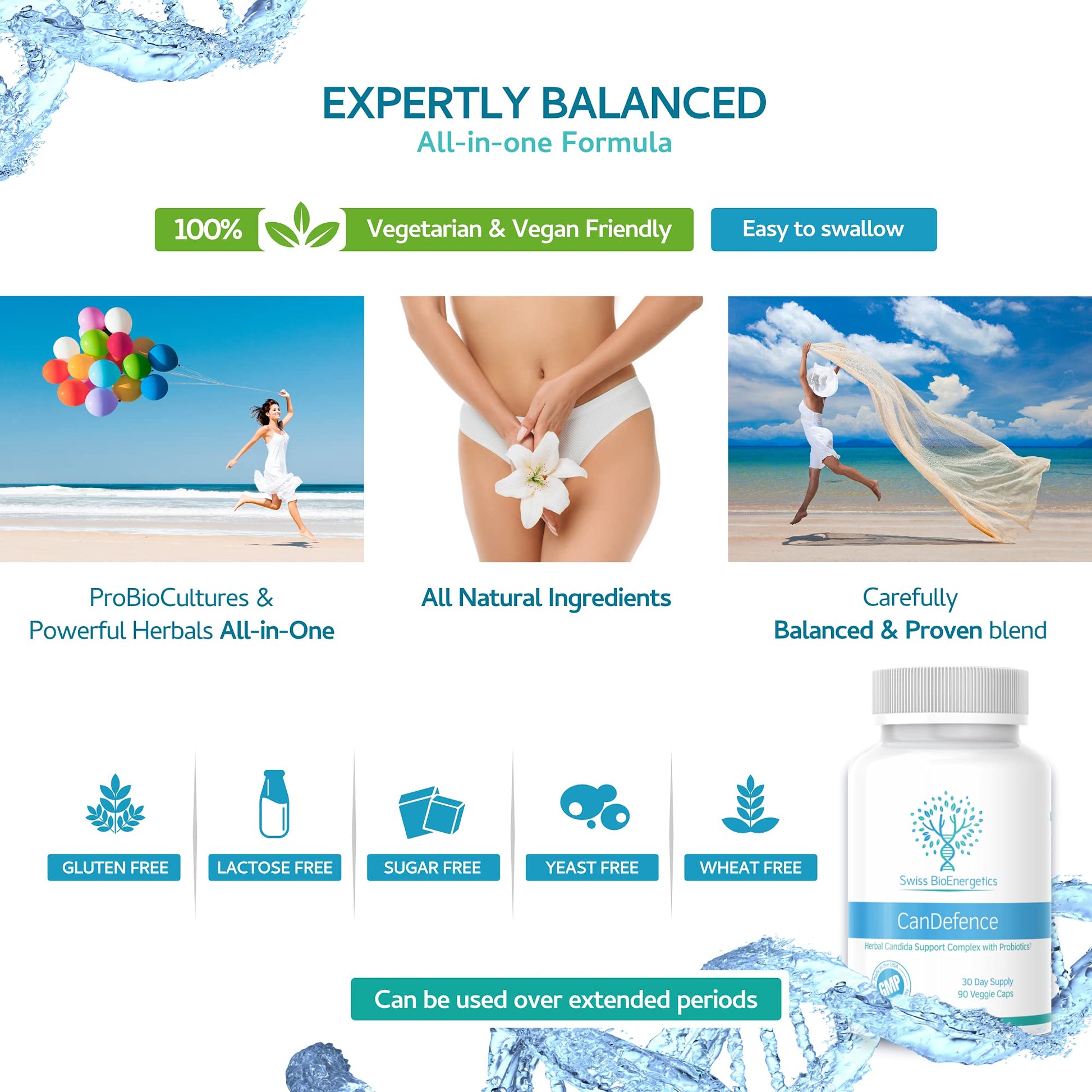 CanDefence - Candida Cleanse Ultimate Extra Strength All-in-ONE Formulation with Caprylic Acid, Probiotics and a synergistic Balance of 11 Different Botanicals - 90 Capsules swiss bioenergetics uk supplements