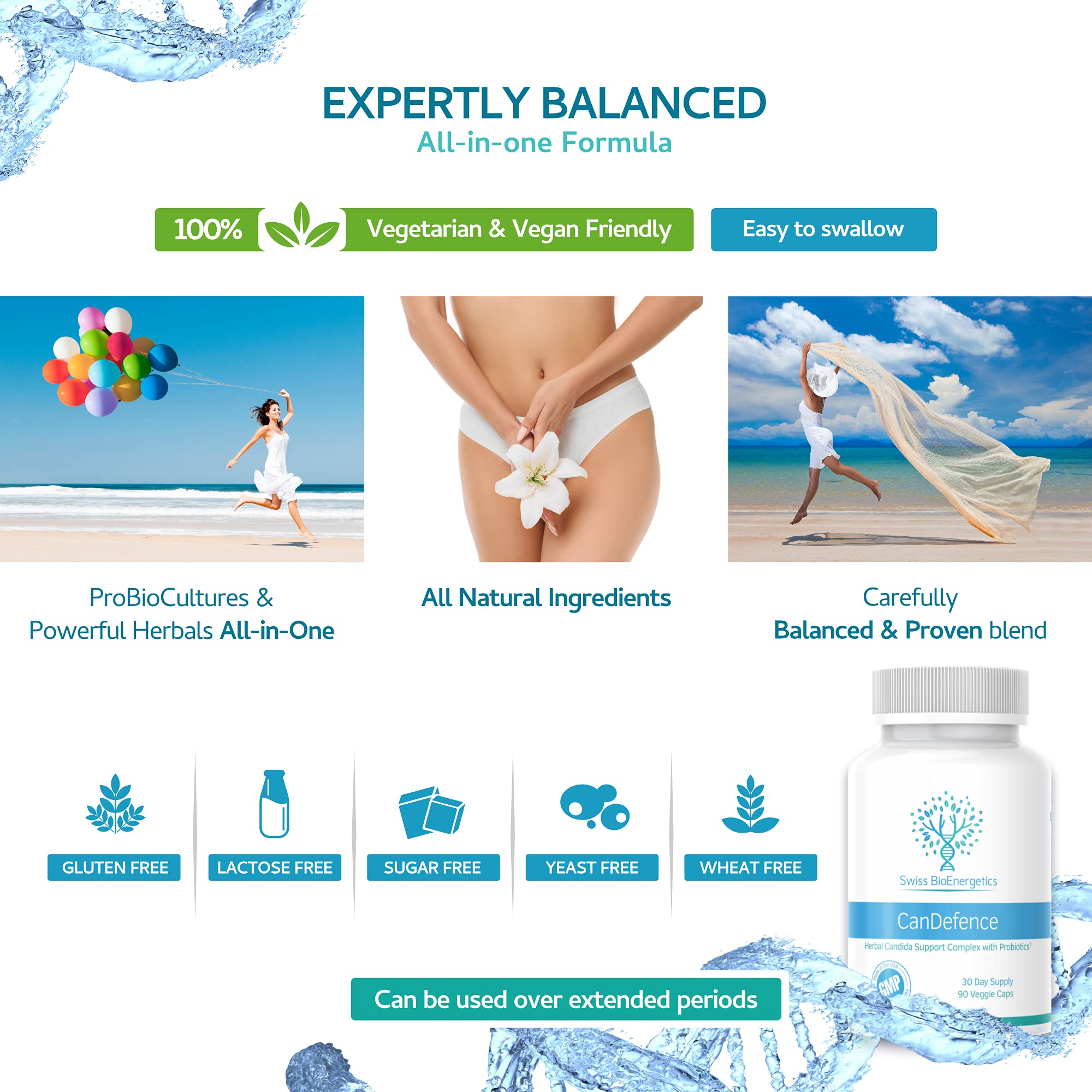 CanDefence - Candida Cleanse Ultimate Extra Strength All-in-ONE Formulation with Caprylic Acid, Probiotics and a synergistic Balance of 11 Different Botanicals - 90 Capsules swiss bioenergetics uk supplements