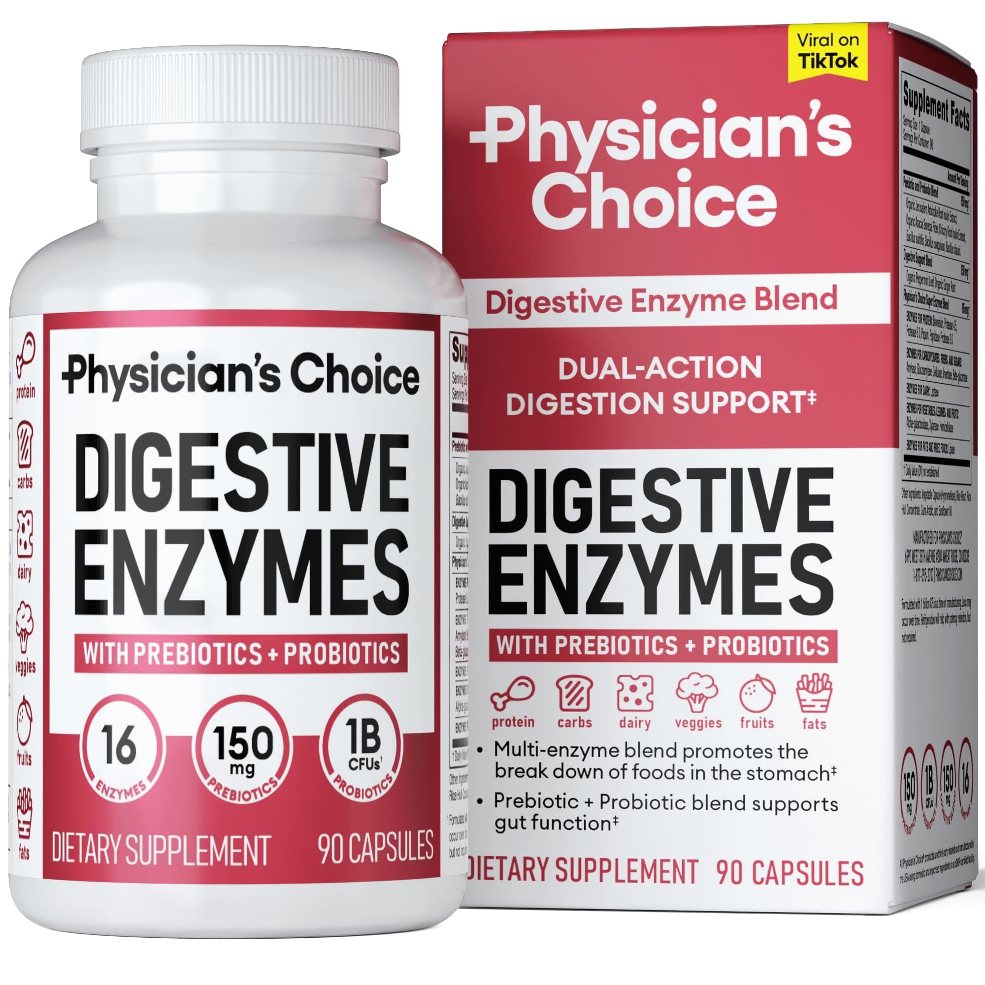 Physician's CHOICE Digestive Enzymes - Multi Enzymes, Organic Prebiotics & Probiotics Physician's CHOICE uk supplements