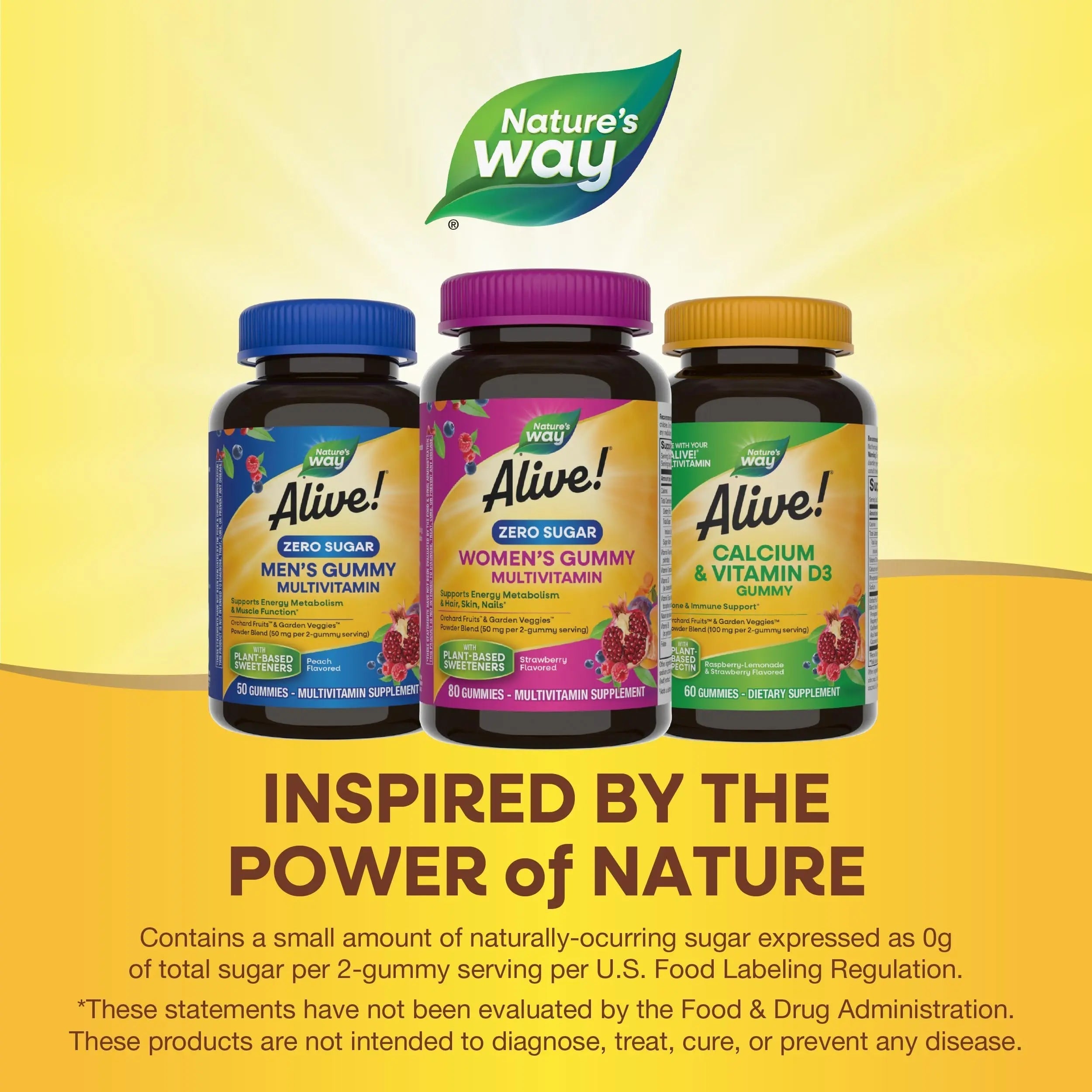 Nature’s Way Alive! Zero Sugar Women's Gummy Multivitamins, Energy Metabolism*, Hair, Skin, Nails*, B-Vitamins Nature's Way uk supplements