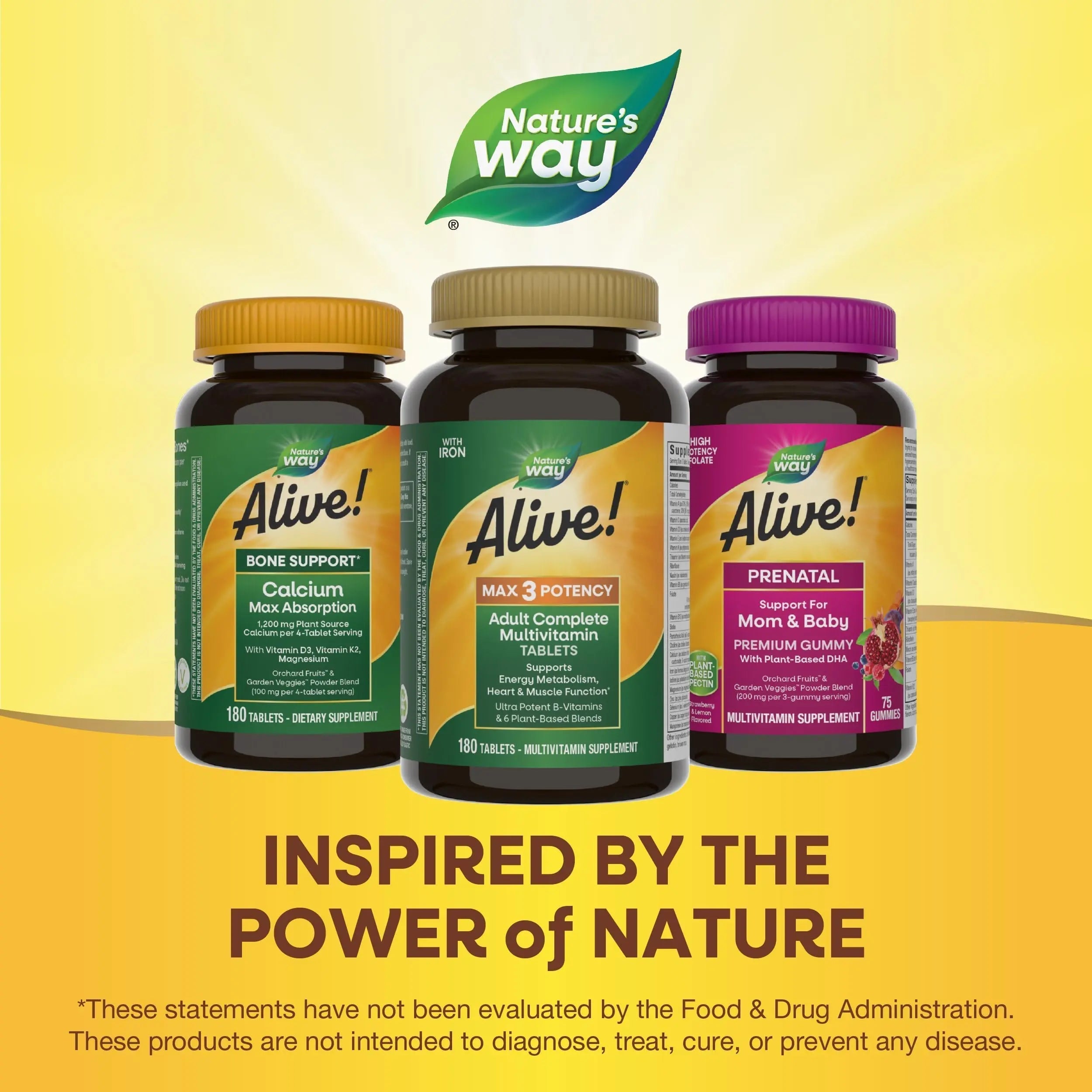 Nature's Way Alive! Max3 Potency Daily Multivitamin, Methylated B12 and Folate, Ultra Potency B-vitamins to Support Energy Metabolism*, 180 Tablets Nature's Way uk supplements