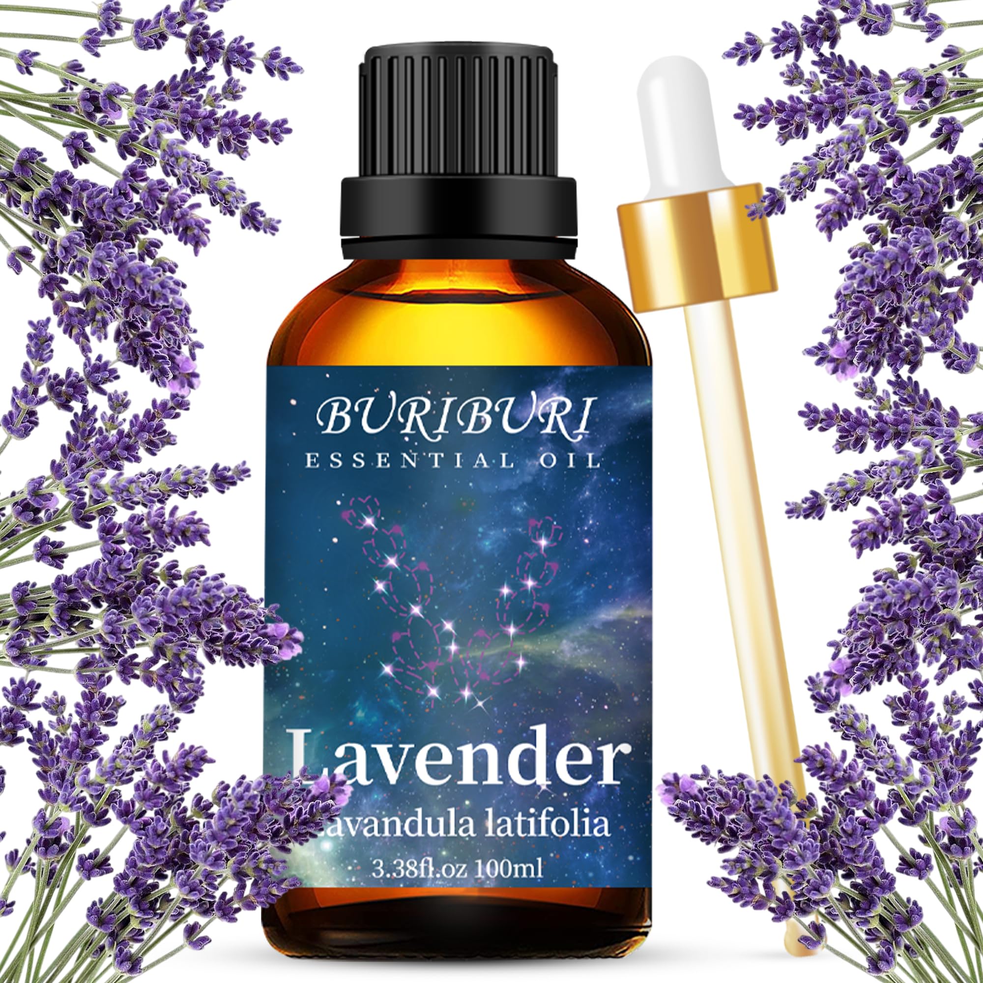 BURIBURI Lavender Essential Oil 100ML, 100% Pure Undiluted, Natural, Organic Aromatherapy Oil Lavender Oils BURIBURI uk supplements