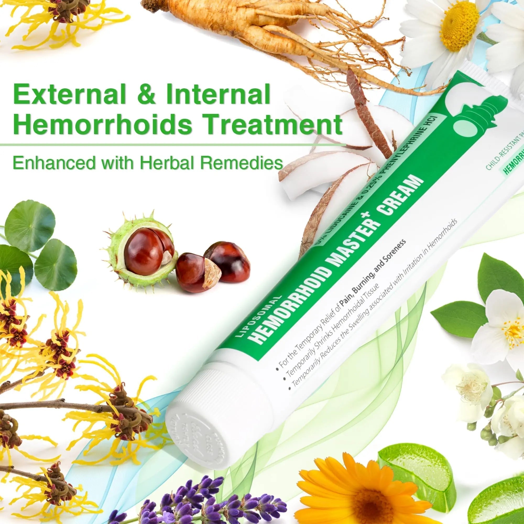 Ebanel 5% Lidocaine Hemorrhoid Treatment Cream with Witch Hazel, Phenylephrine, Horse Chestnut, Vitamin B6, Zinc Oxide, External and Internal Hemorrhoids Treatment Burn Itch Pain Relief Anal Cream Ebanel uk supplements