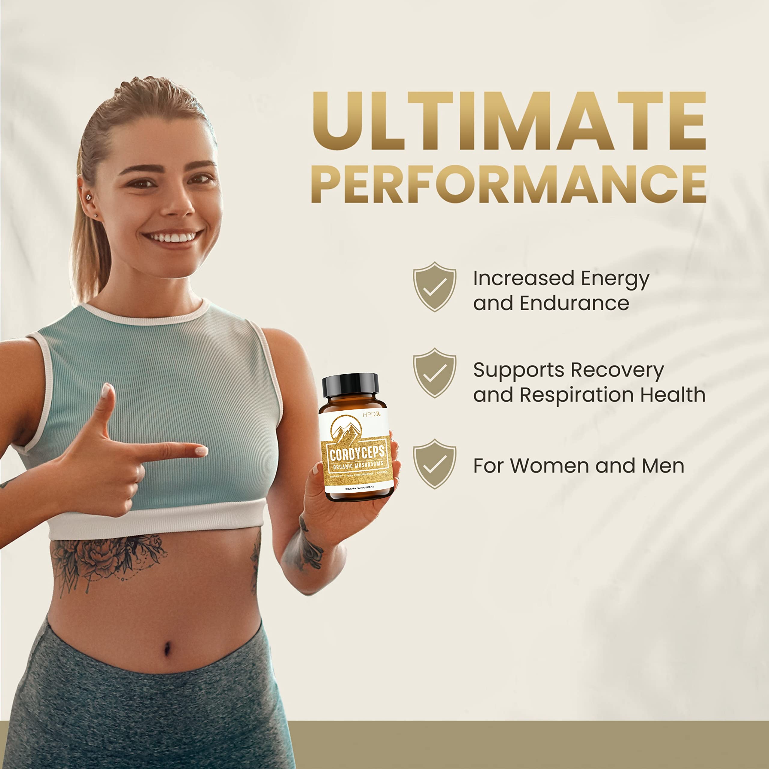 HPD Rx Premium Organic Cordyceps Mushroom Extract Performance , Pack of 2 HPD Rx uk supplements