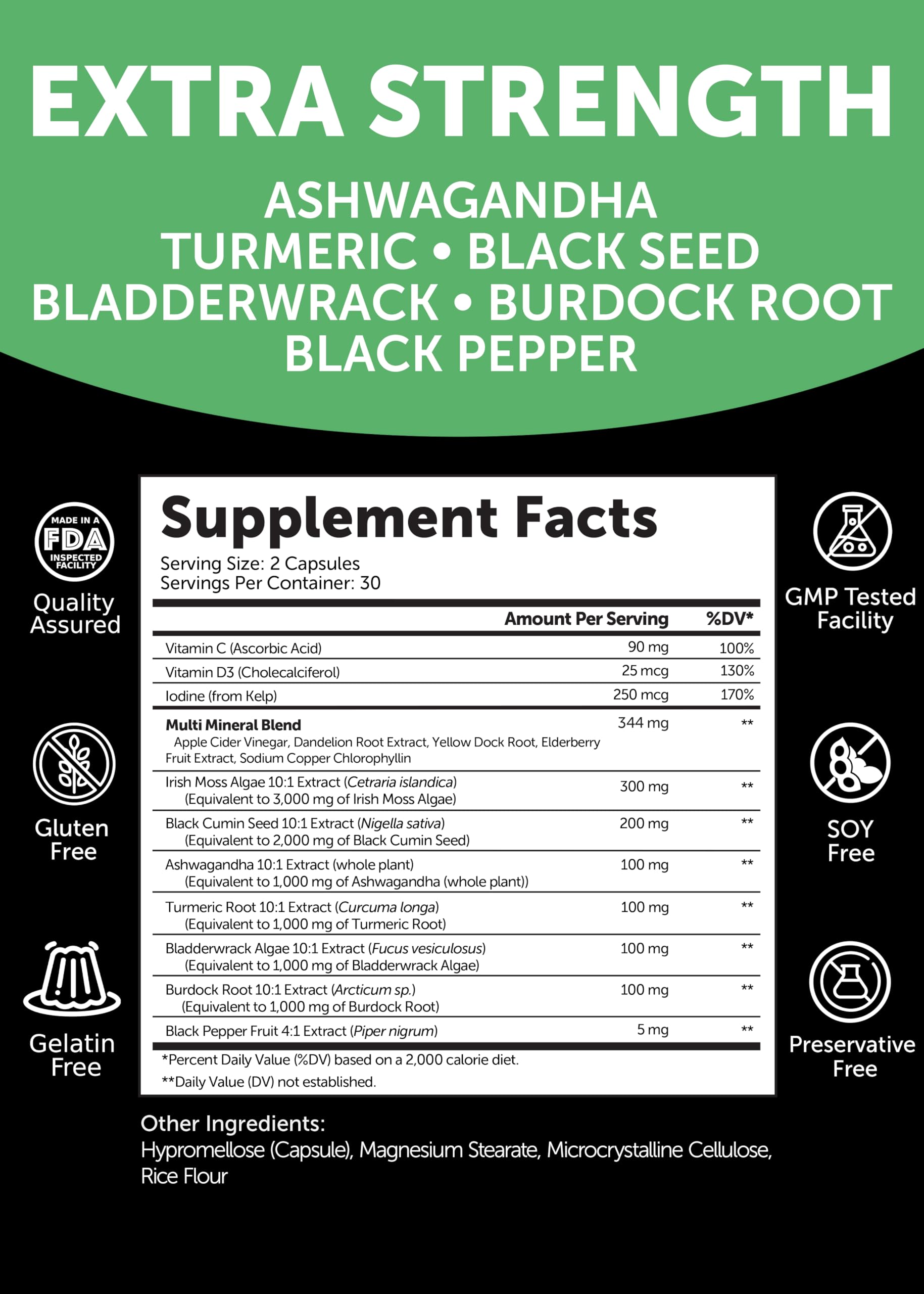 Lunakai USA Made Superfood Fruits & Veggies Supplement & Irish Sea Moss Bundle with 4 Blends, Black Seed Oil & Ashwagandha for Immune & Wellness Support Lunakai uk supplements