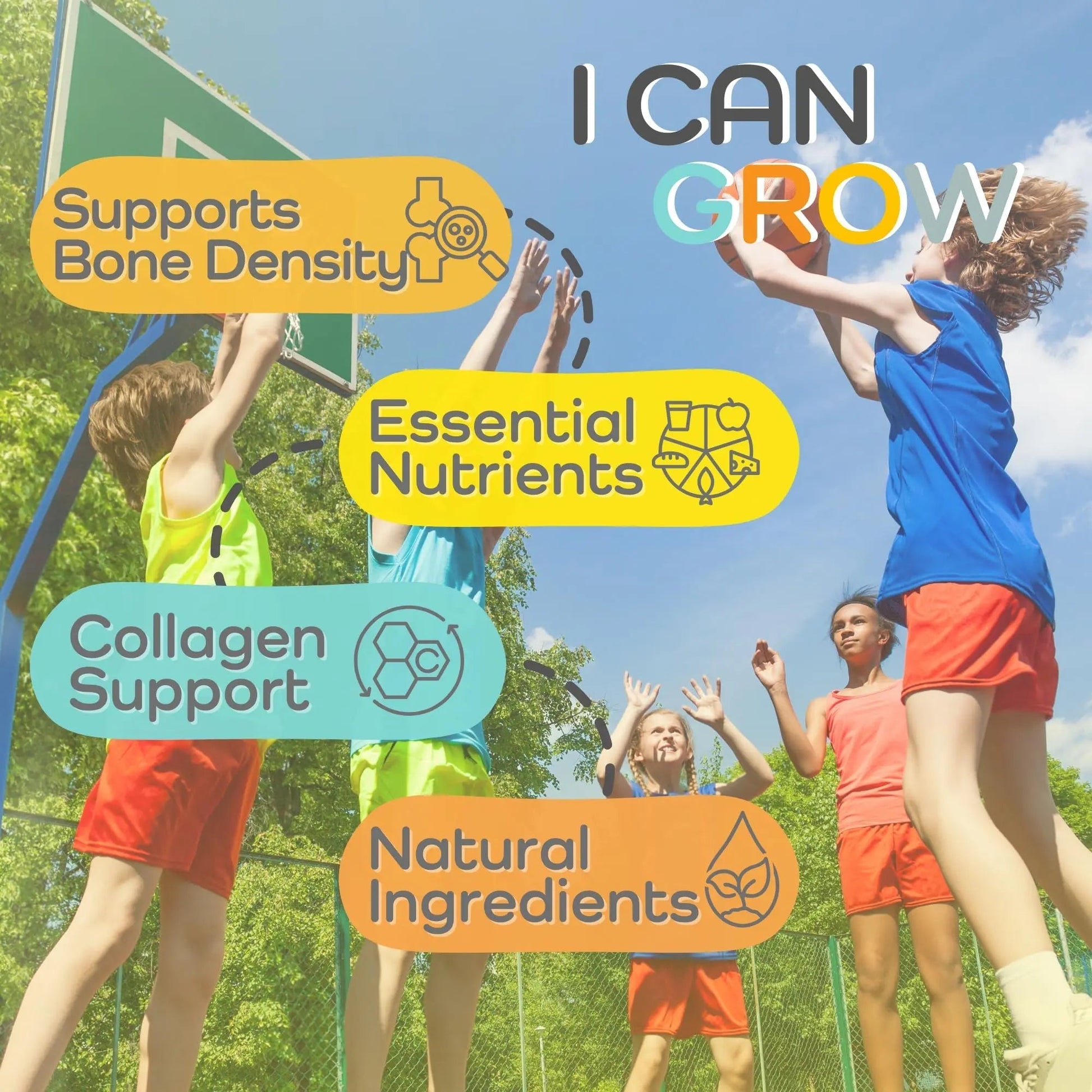 Fawelo I Can Grow Day-Time for Kids 10+ & Teens | Growth & Development Support with L-Arginine, Colostrum, Calcium, D3, Magnesium, Zinc | Fawelo uk supplements