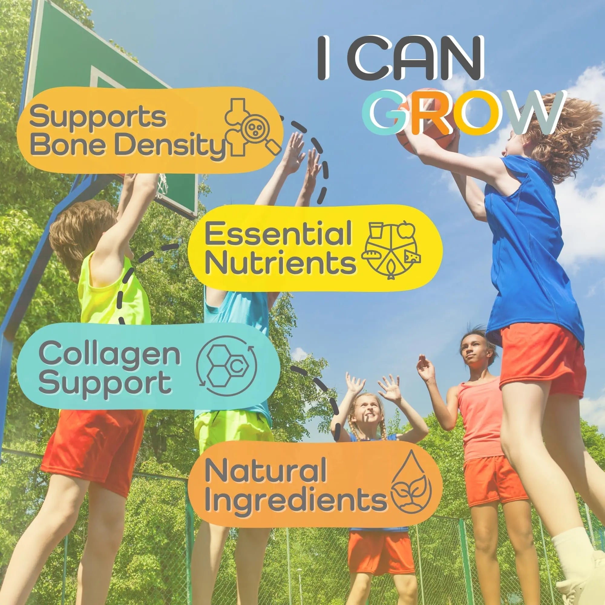 Fawelo I Can Grow Day-Time for Kids 10+ & Teens | Growth & Development Support with L-Arginine, Colostrum, Calcium, D3, Magnesium, Zinc | Fawelo uk supplements