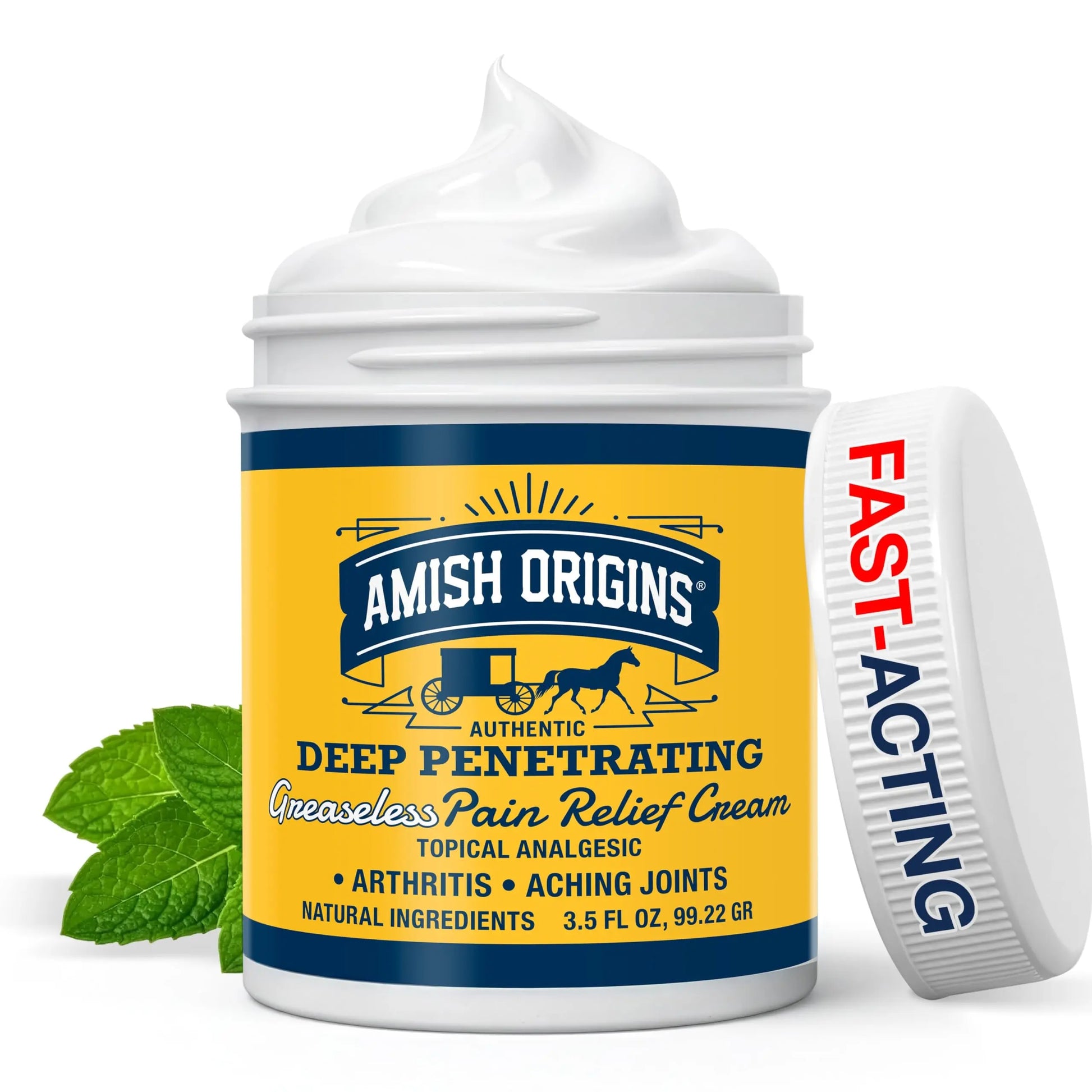 Amish Origins Arthritis Pain Relief Cream - 3.5 oz - Maximum Strength Deep Penetrating for Joint, Muscle, Knee, Back, Feet, Hand, Ankle, Aches, 1 Pack Amish Origins uk supplements
