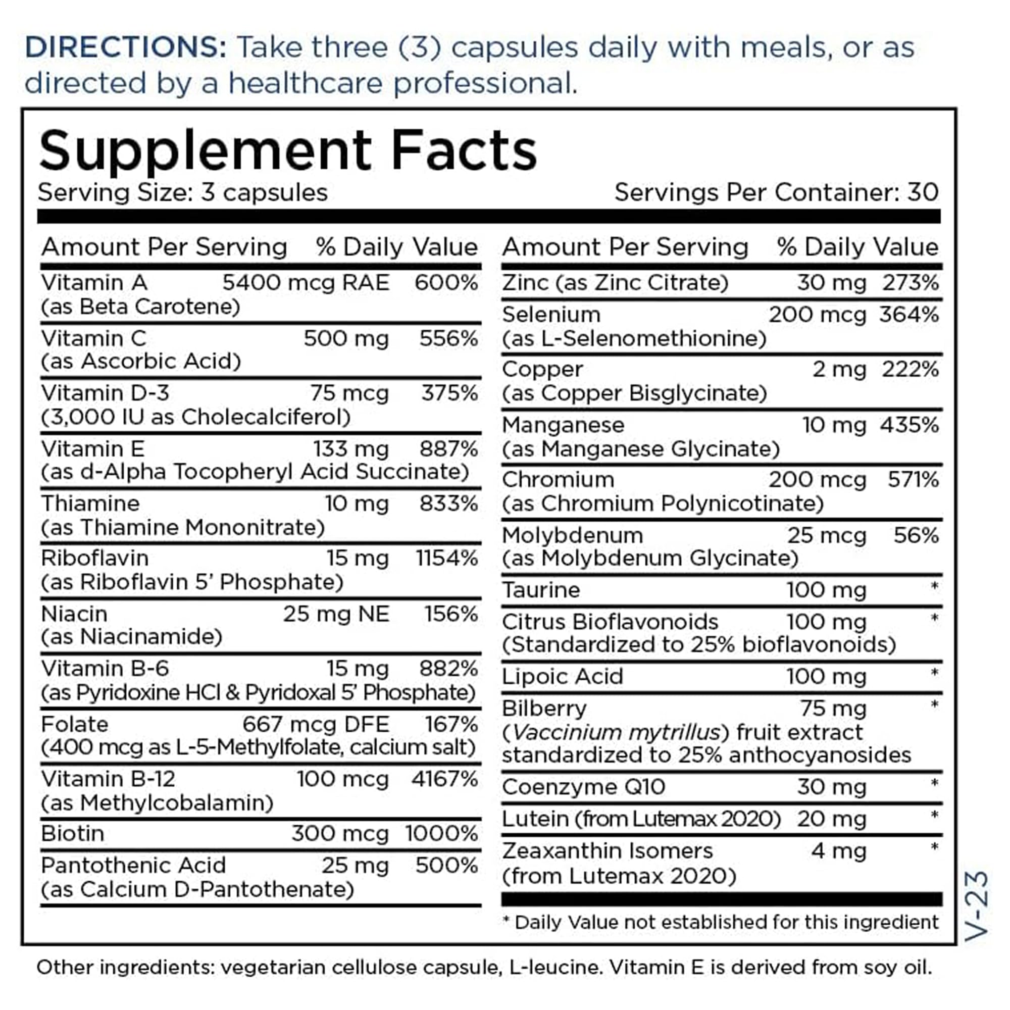 Metabolic Maintenance Vital Eyes Complete - Ocular Support Multivitamin with Lutein + Zeaxanthin (90 Capsules) Metabolic Maintenance uk supplements