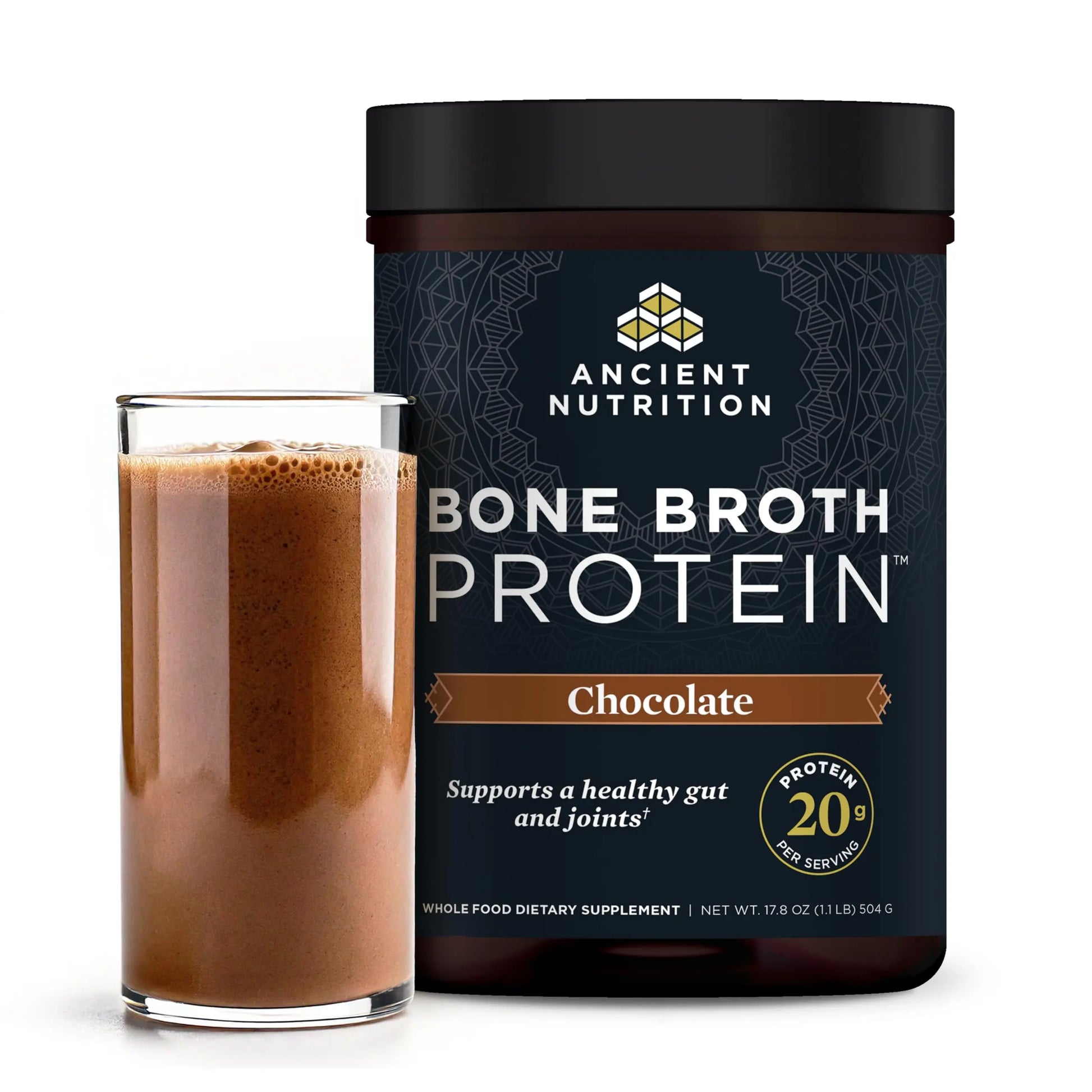 Ancient Nutrition Protein Powder Made from Real Bone Broth, Chocolate, 20g Protein Per Serving, 20 Serving Tub, Gluten Free Hydrolyzed Collagen Ancient Nutrition uk supplements