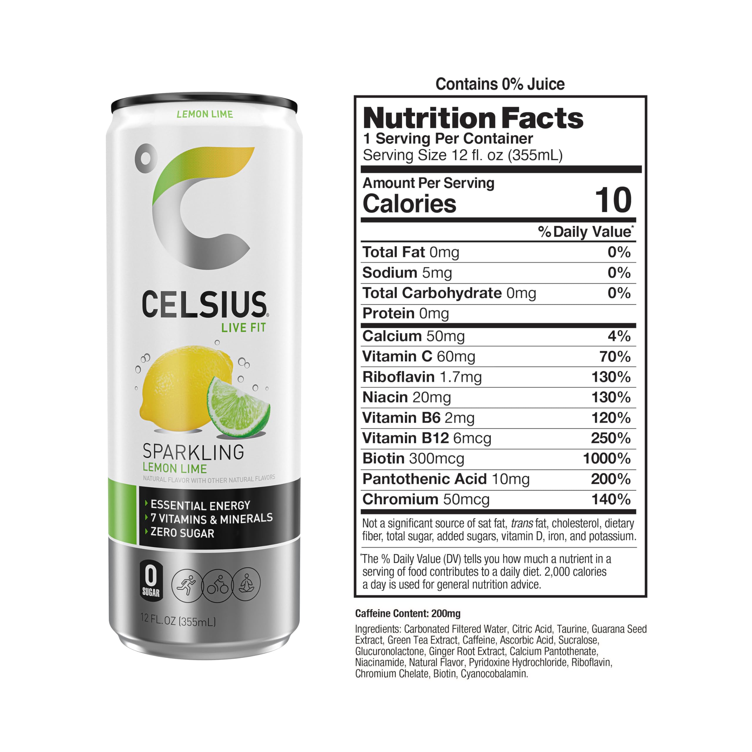 CELSIUS Sparkling Lemon Lime, Functional Essential Energy Drink, 12 Fl Oz (Pack of 12) CELSIUS uk supplements