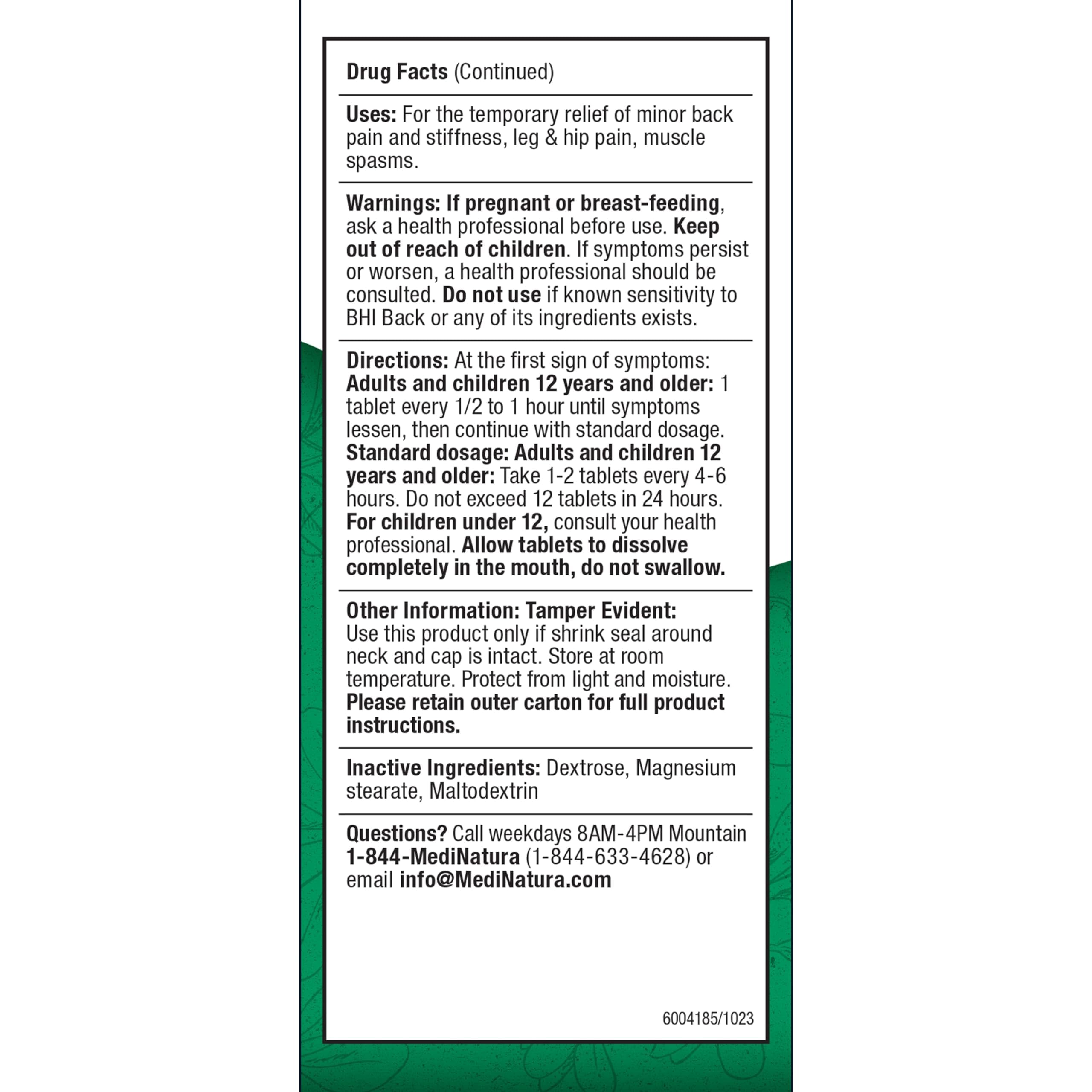 BHI Pain & Spasm Bundle BHI Back Homeopathic Support for Back Pain (100 Tablets) +BHI Spasm, Natural Relief for Cramps & Spasms, Homeopathic Medicine (100 Tablets) MediNatura uk supplements