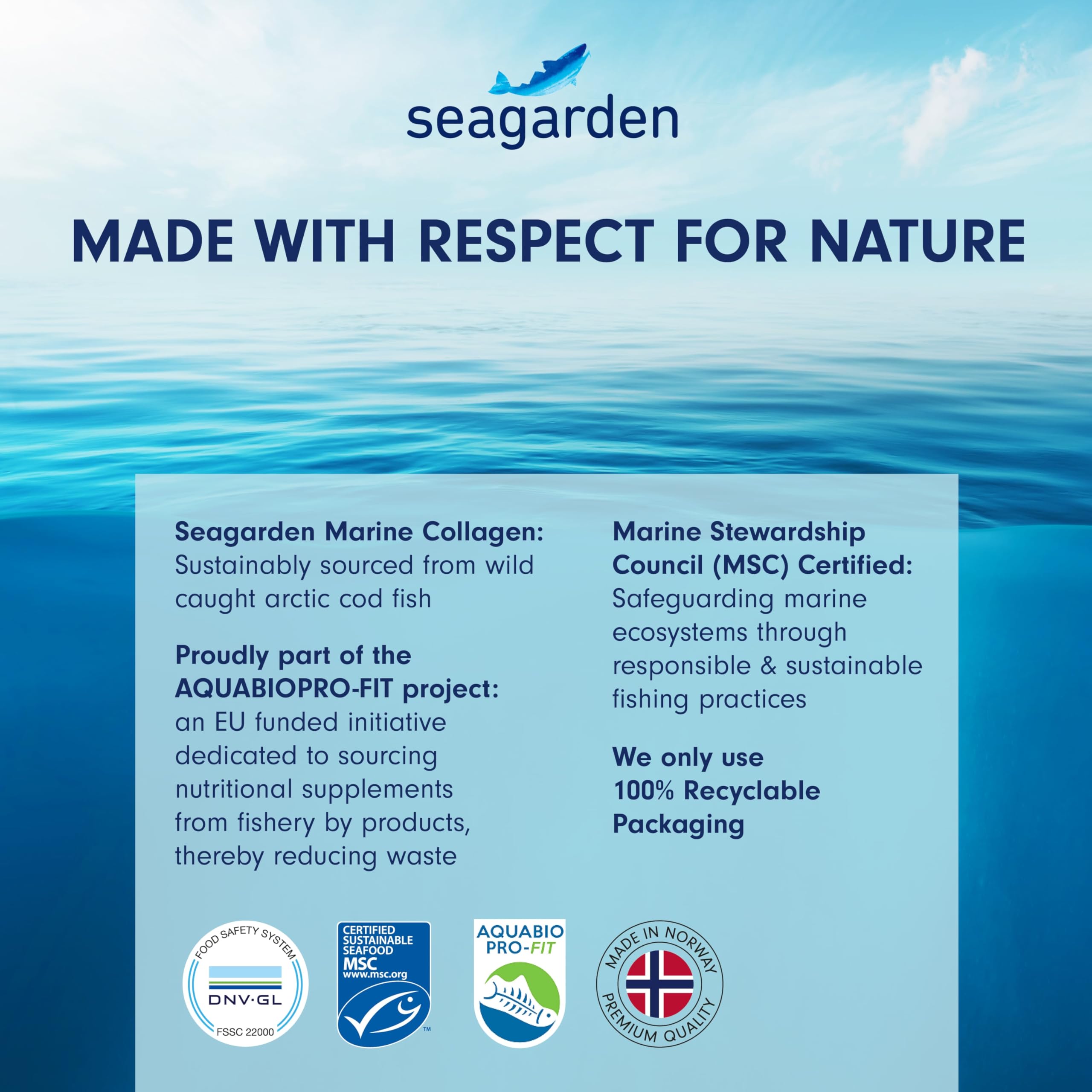 Seagarden Marine Collagen Powder + Vitamin C | Collagen Peptides Powder (Type I & III) SEAGARDEN uk supplements