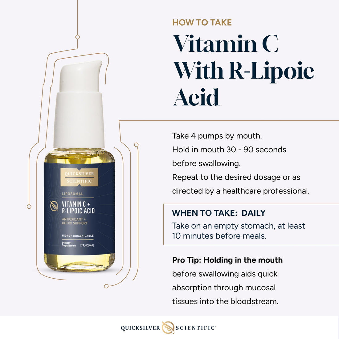 Quicksilver Scientific Vitamin C + R Lipoic Acid - Liposomal Vitamin C with RLA - Antioxidant, Detox & Immune Support Supplement - with Superior Absorption (50 ml) Quicksilver Scientific uk supplements